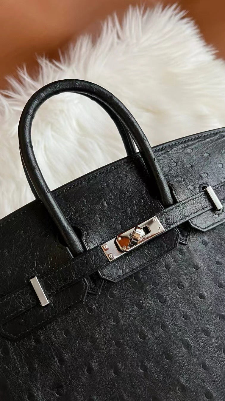 Birkin 25 Ostrich skin Black