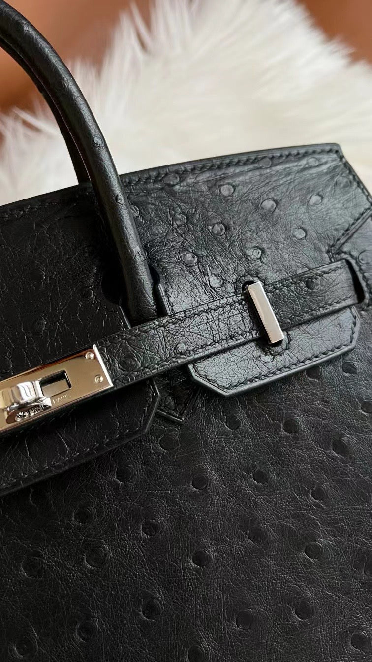 Birkin 25 Ostrich skin Black