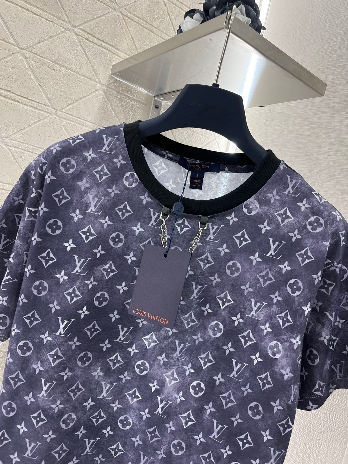 L* new style full body old flower chain short sleeve T-shirt pure cotton material