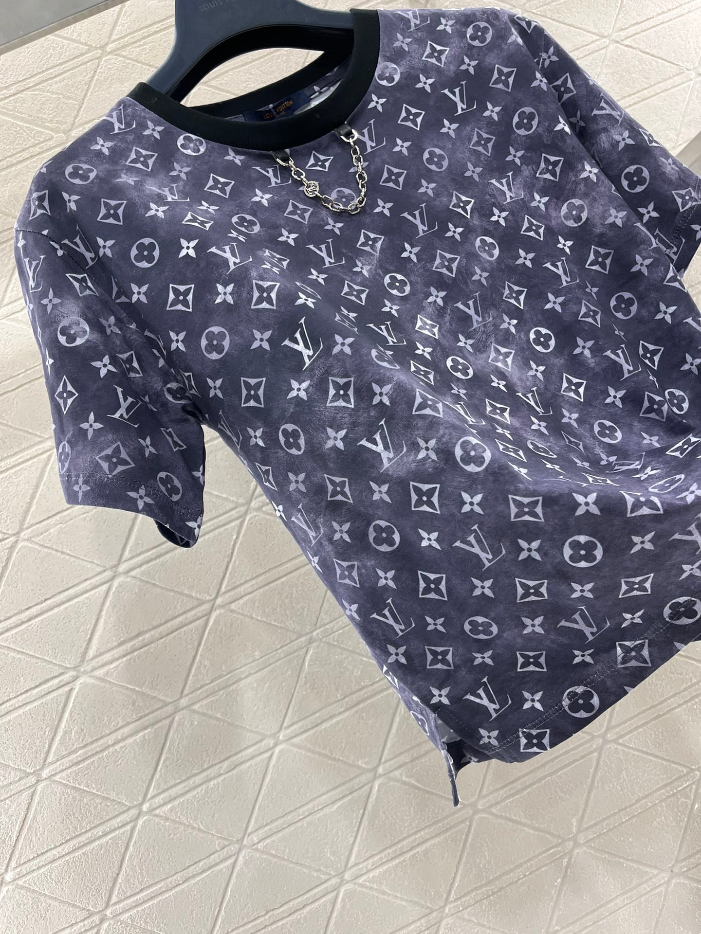 L* new style full body old flower chain short sleeve T-shirt pure cotton material
