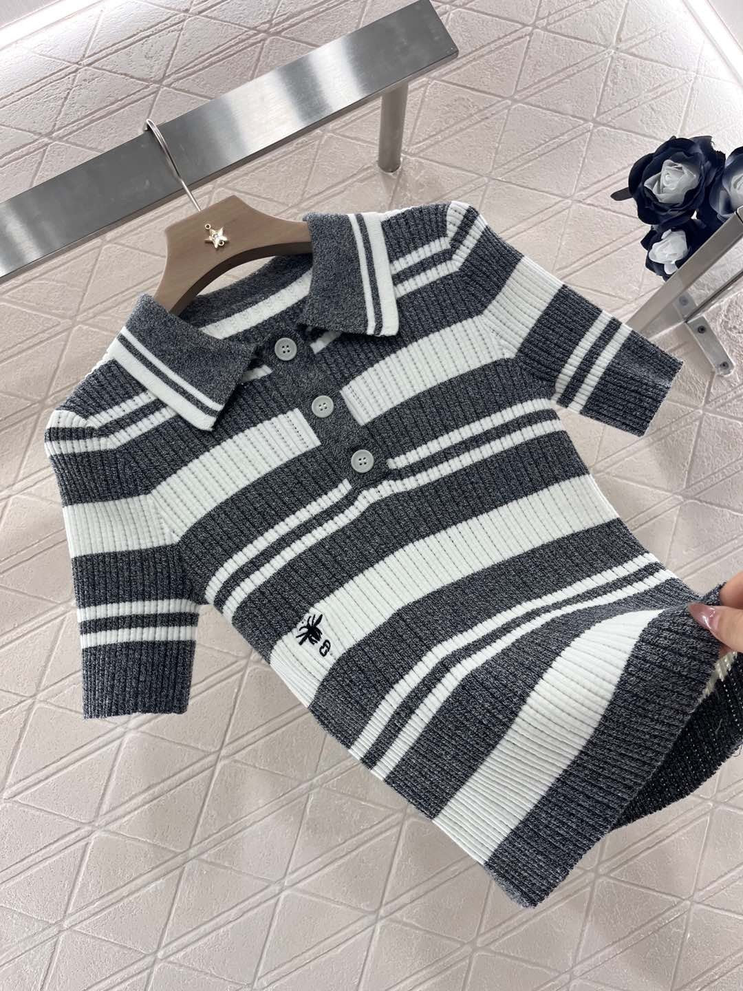 D*Fashion lapel knitted T-shirt