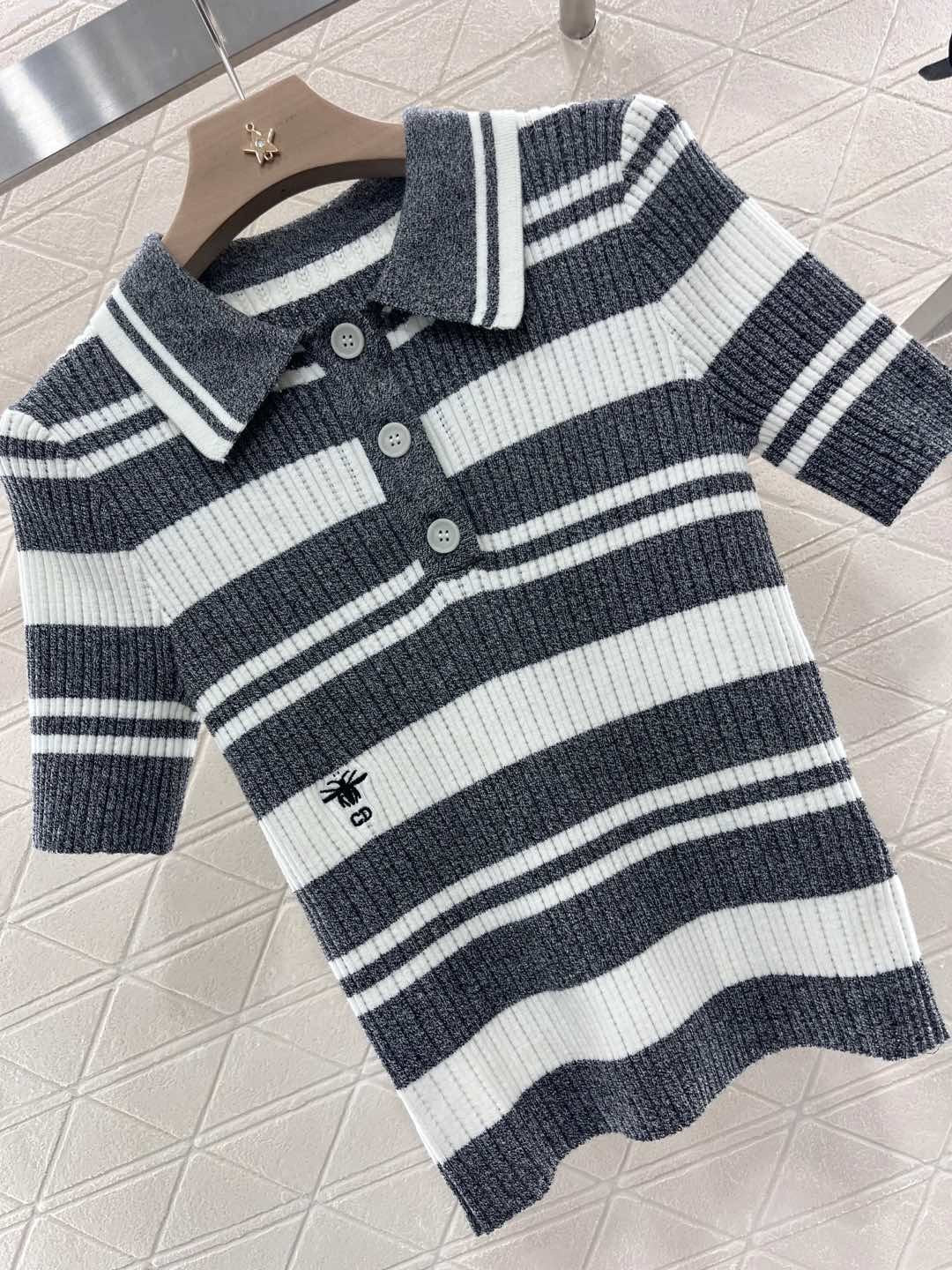 D*Fashion lapel knitted T-shirt