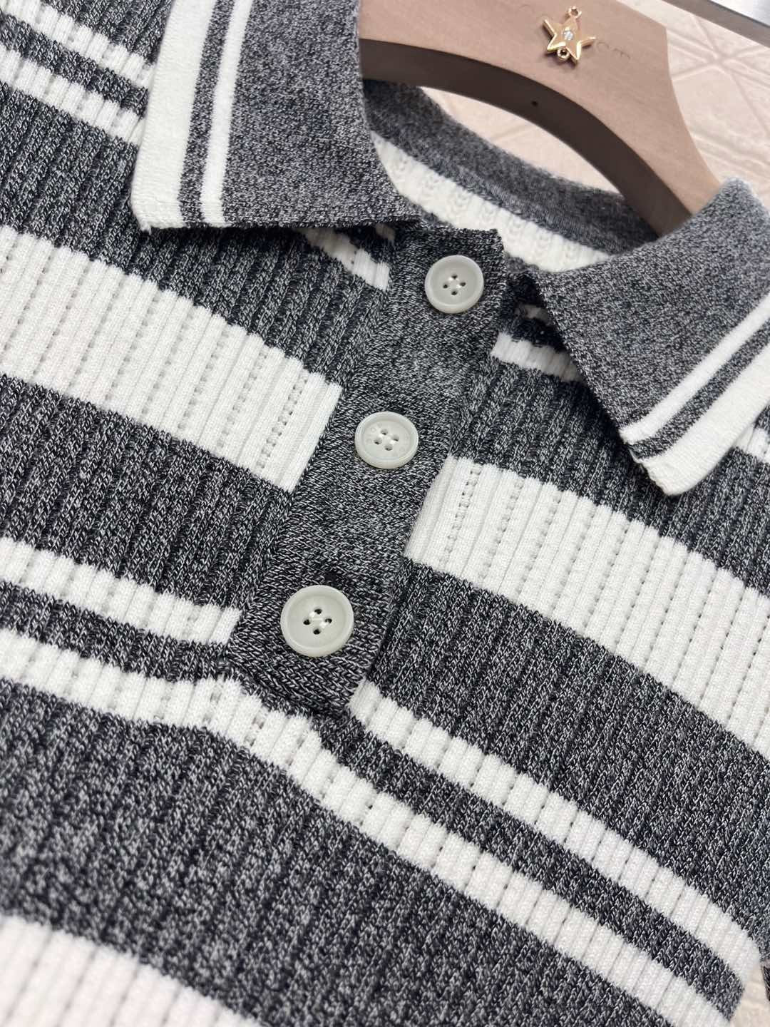 D*Fashion lapel knitted T-shirt