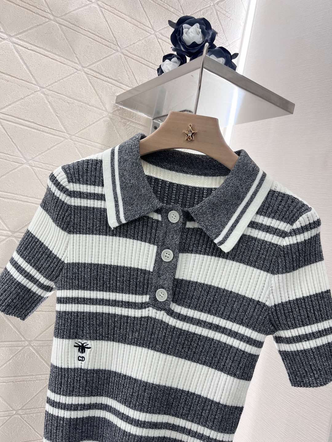 D*Fashion lapel knitted T-shirt