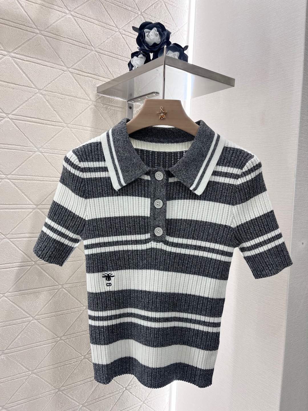 D*Fashion lapel knitted T-shirt