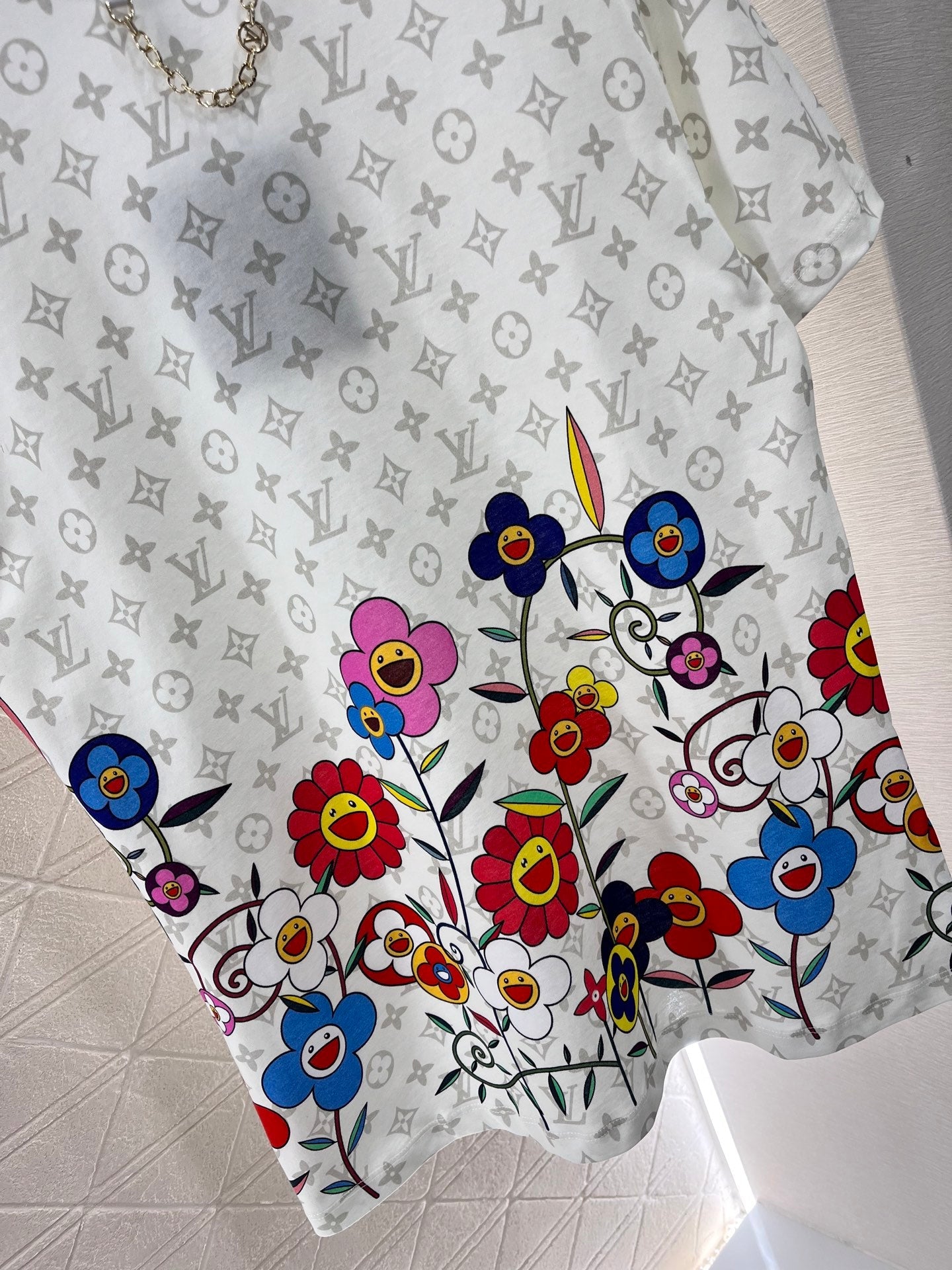 L* new round neck printed short sleeves, all cotton