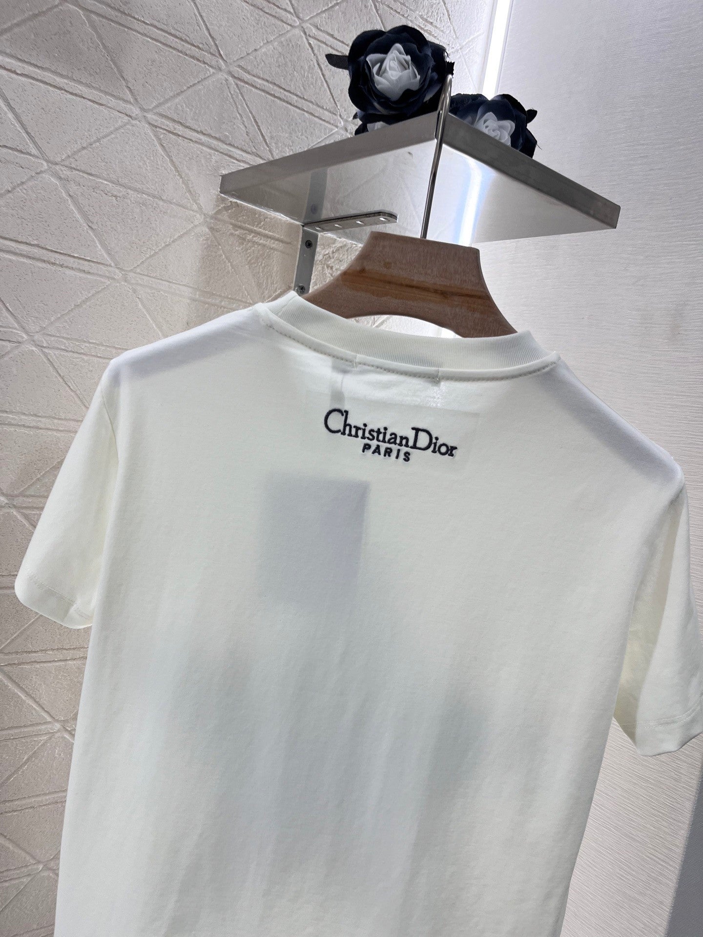 D*Five-pointed star ribbon embroidered short-sleeved T-shirt