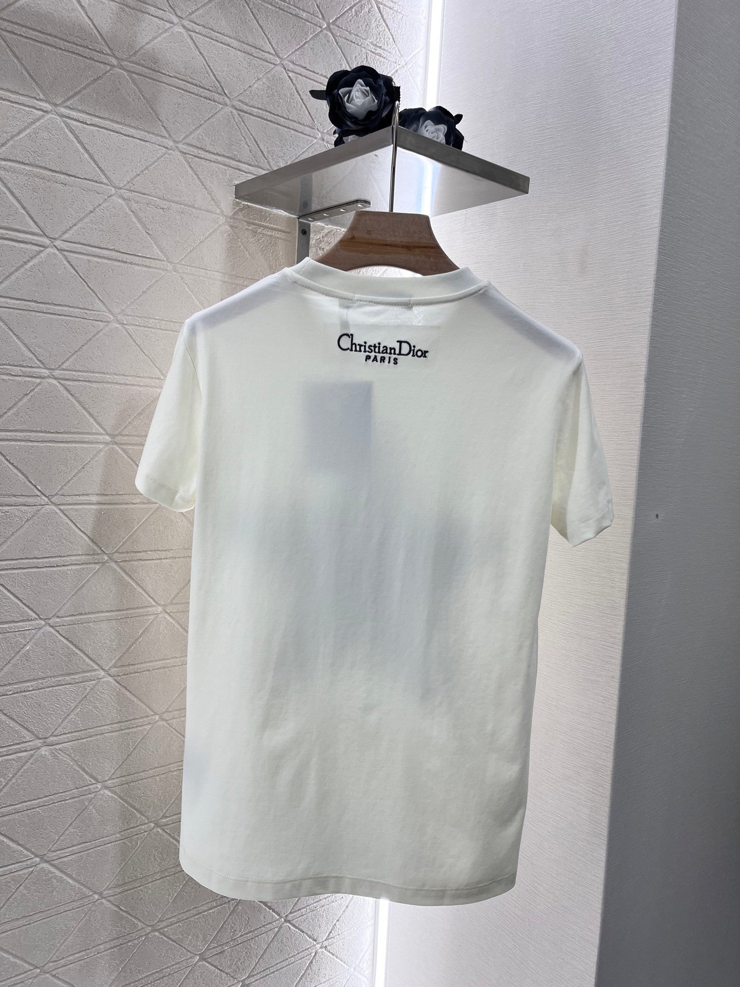 D*Five-pointed star ribbon embroidered short-sleeved T-shirt
