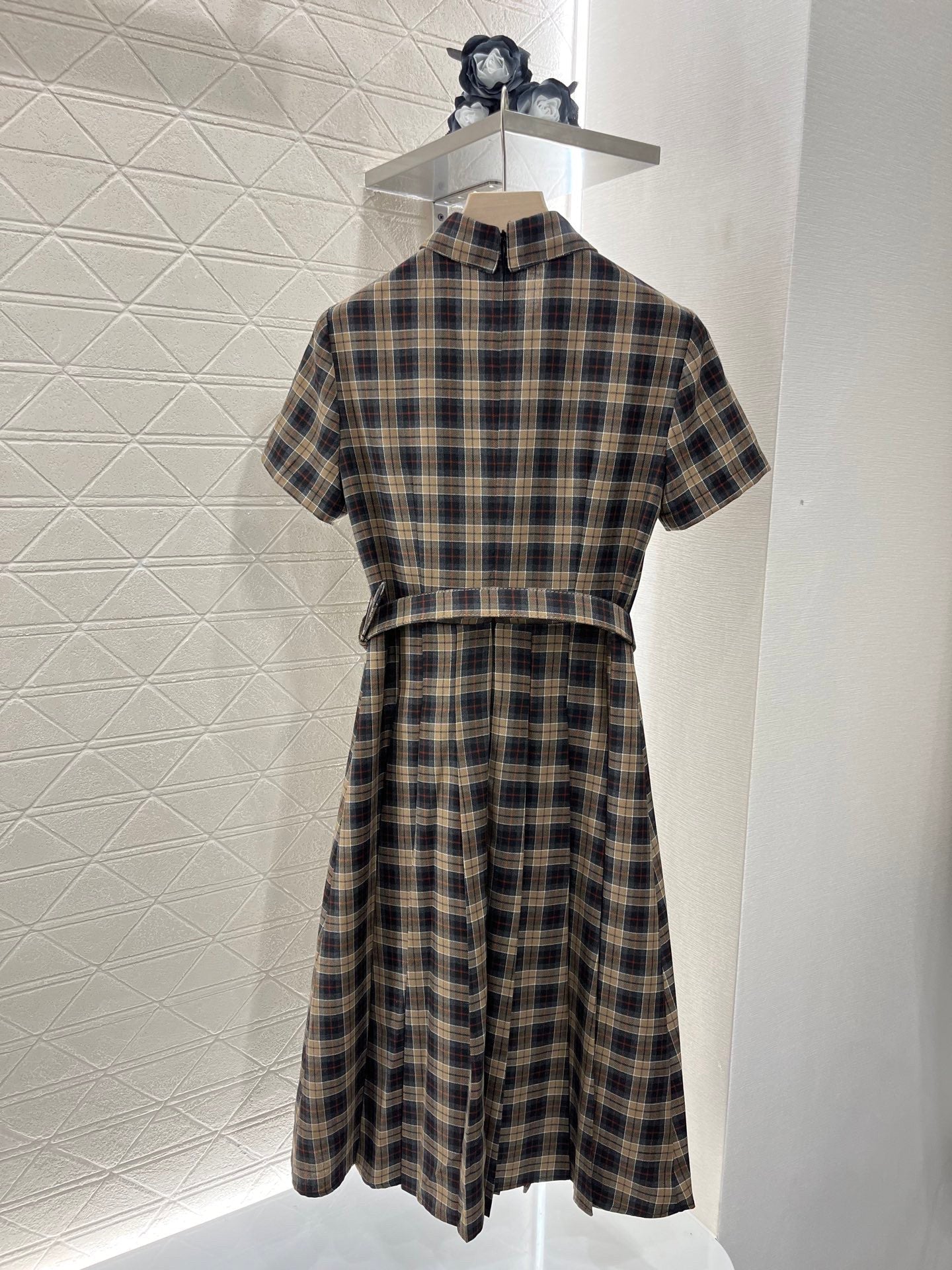 MI*MI* new checkered short-sleeved d dress