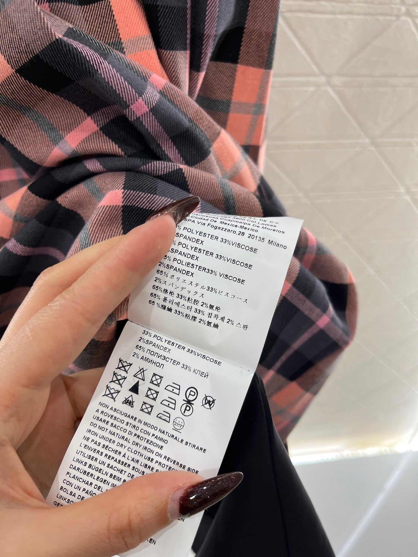 MI*MI* new checkered short-sleeved d dress