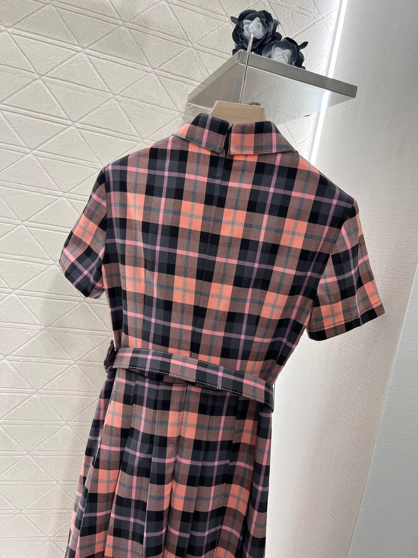 MI*MI* new checkered short-sleeved d dress