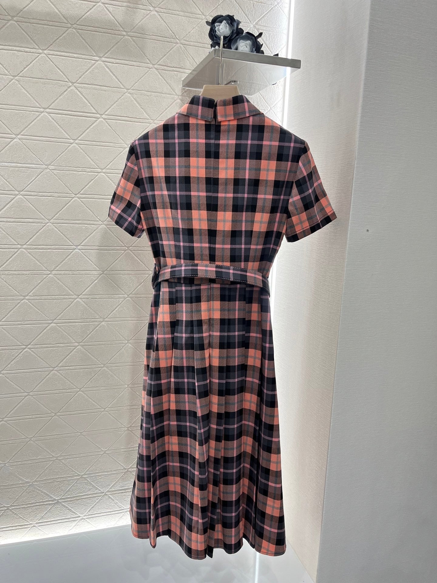MI*MI* new checkered short-sleeved d dress