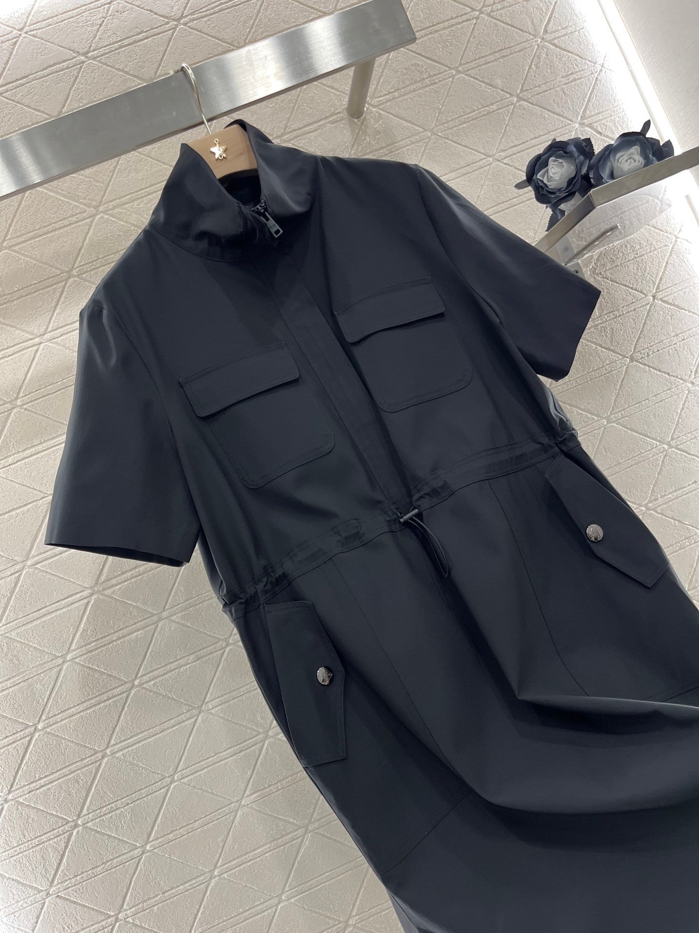 new casual drawstring work dress