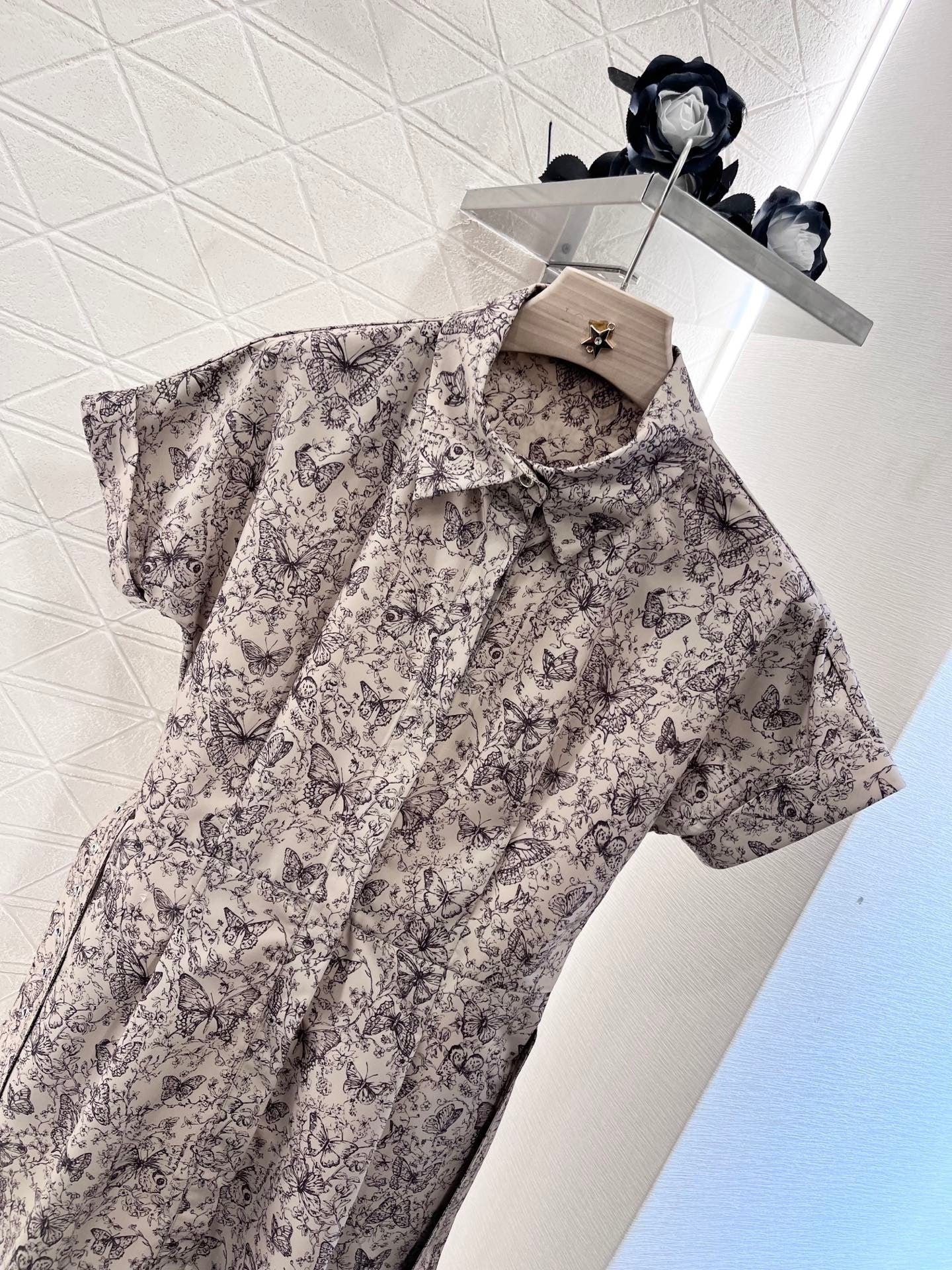 D*new style full print butterfly plant vine pattern