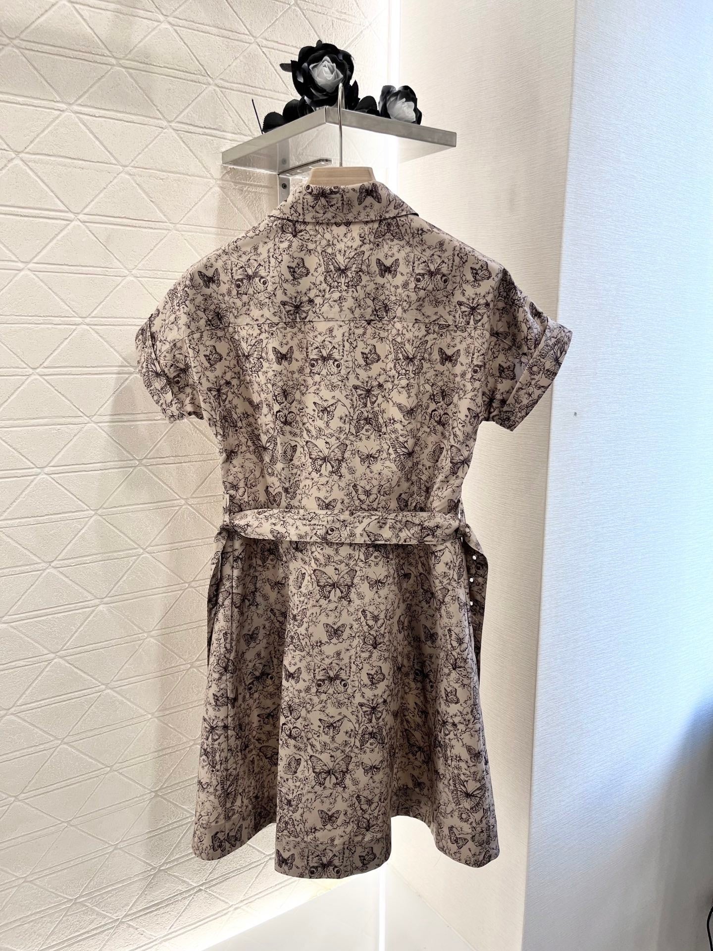 D*new style full print butterfly plant vine pattern