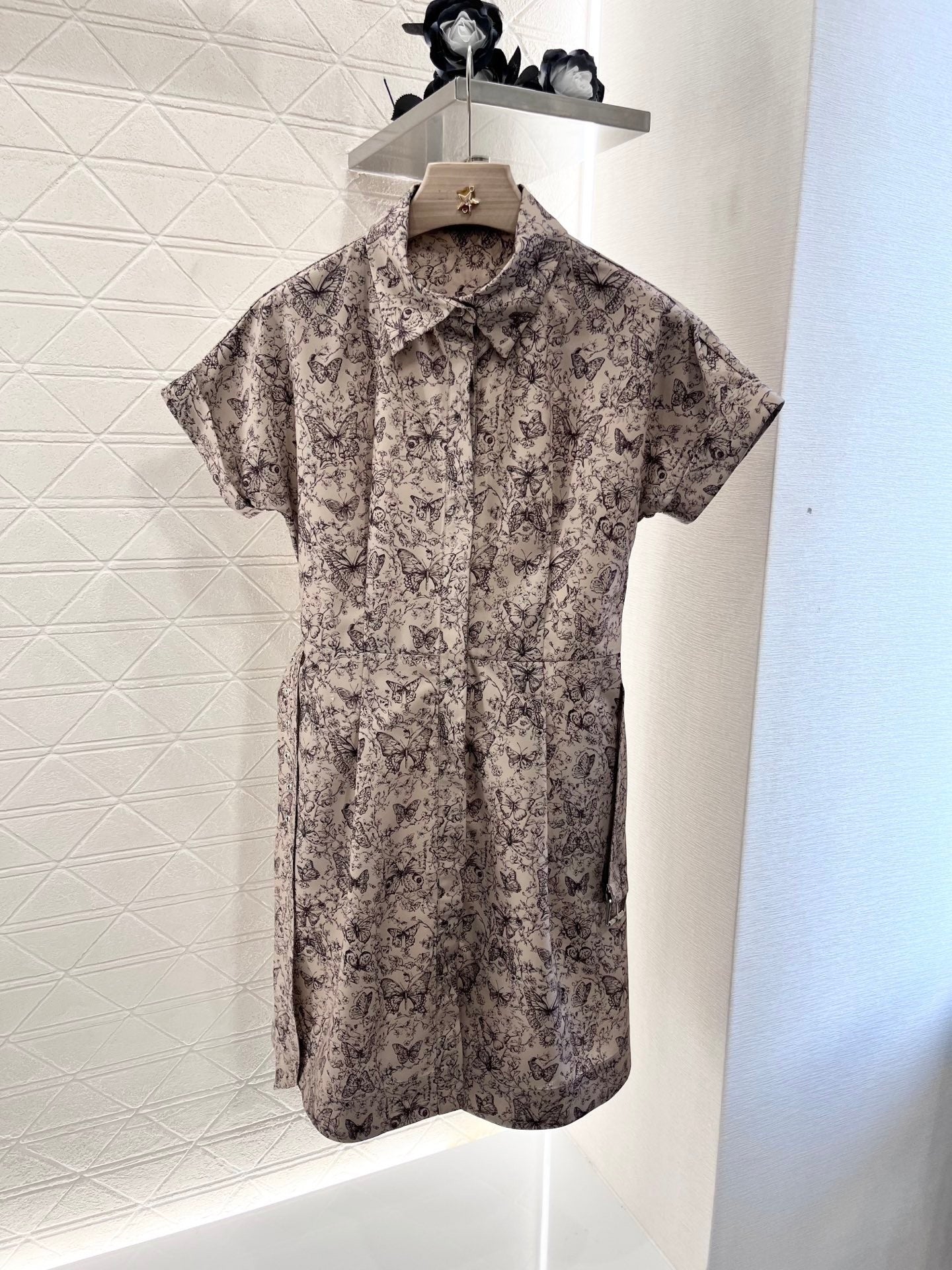 D*new style full print butterfly plant vine pattern