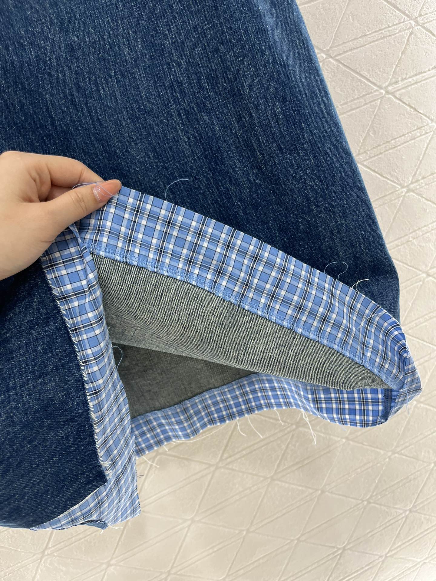MI*MI*new denim patchwork vest dress made of twill cotton denim