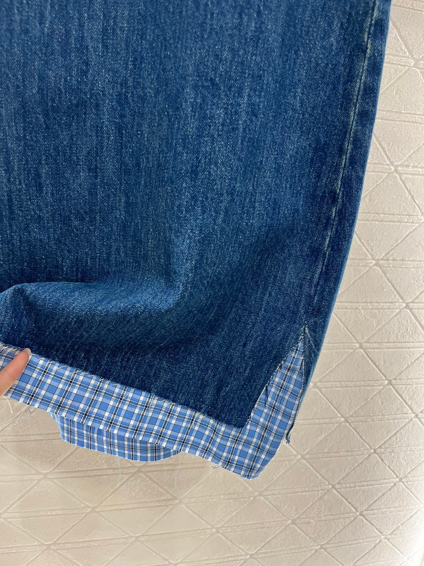 MI*MI*new denim patchwork vest dress made of twill cotton denim