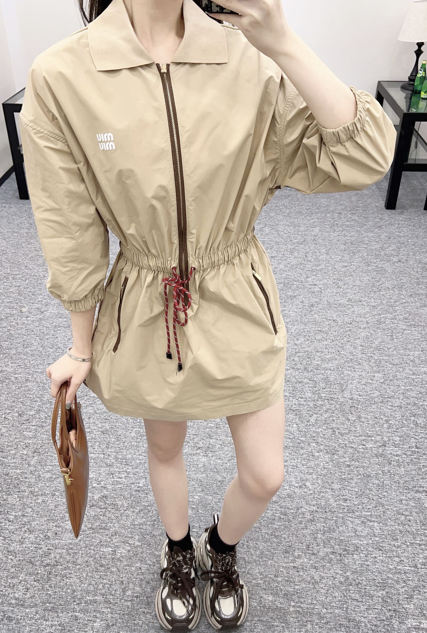 MI*MI*New Drawstring Workwear Dress Nylon Material