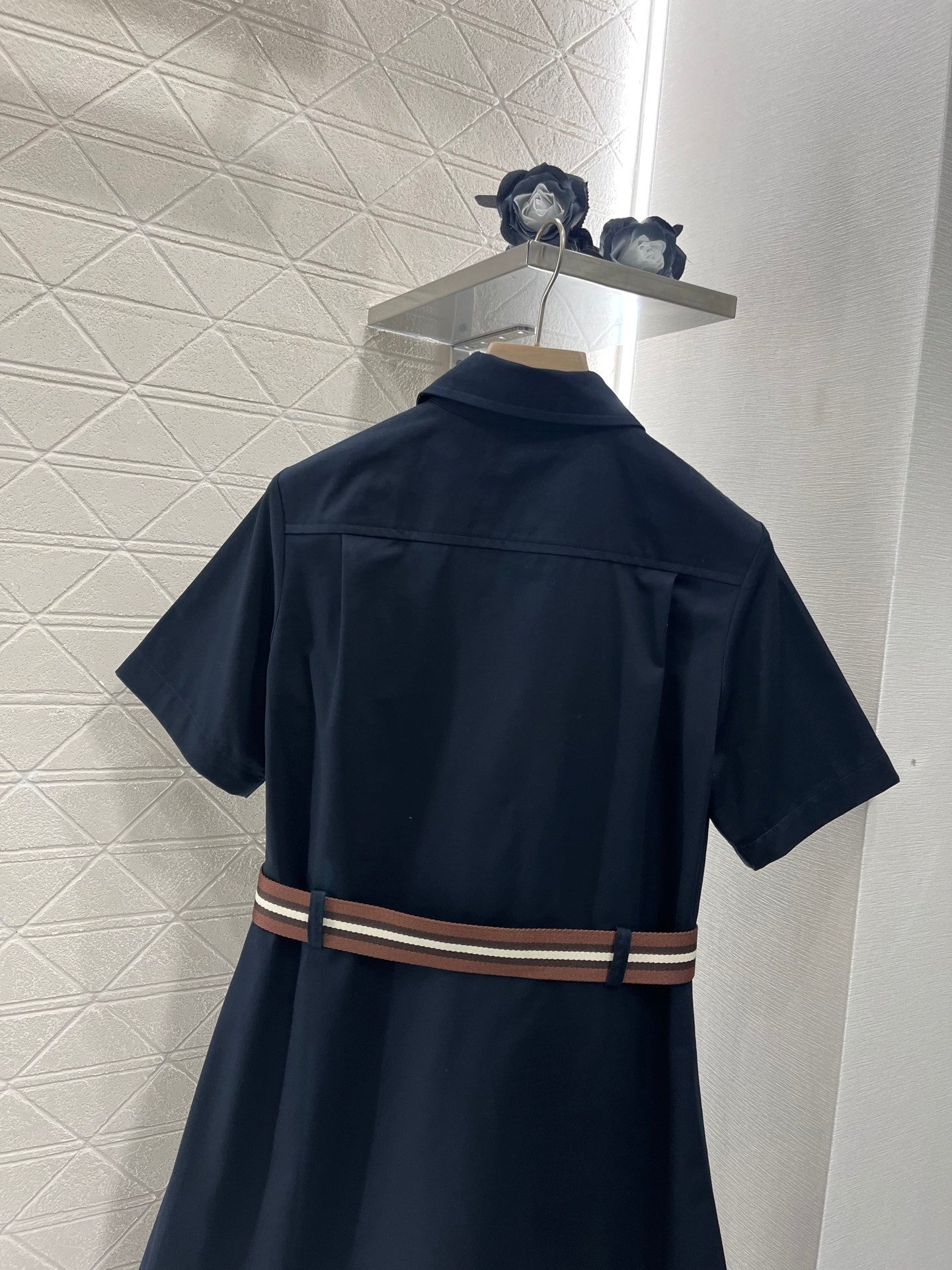 MI*MI*New Style Belt Shirt Dress Cotton Material