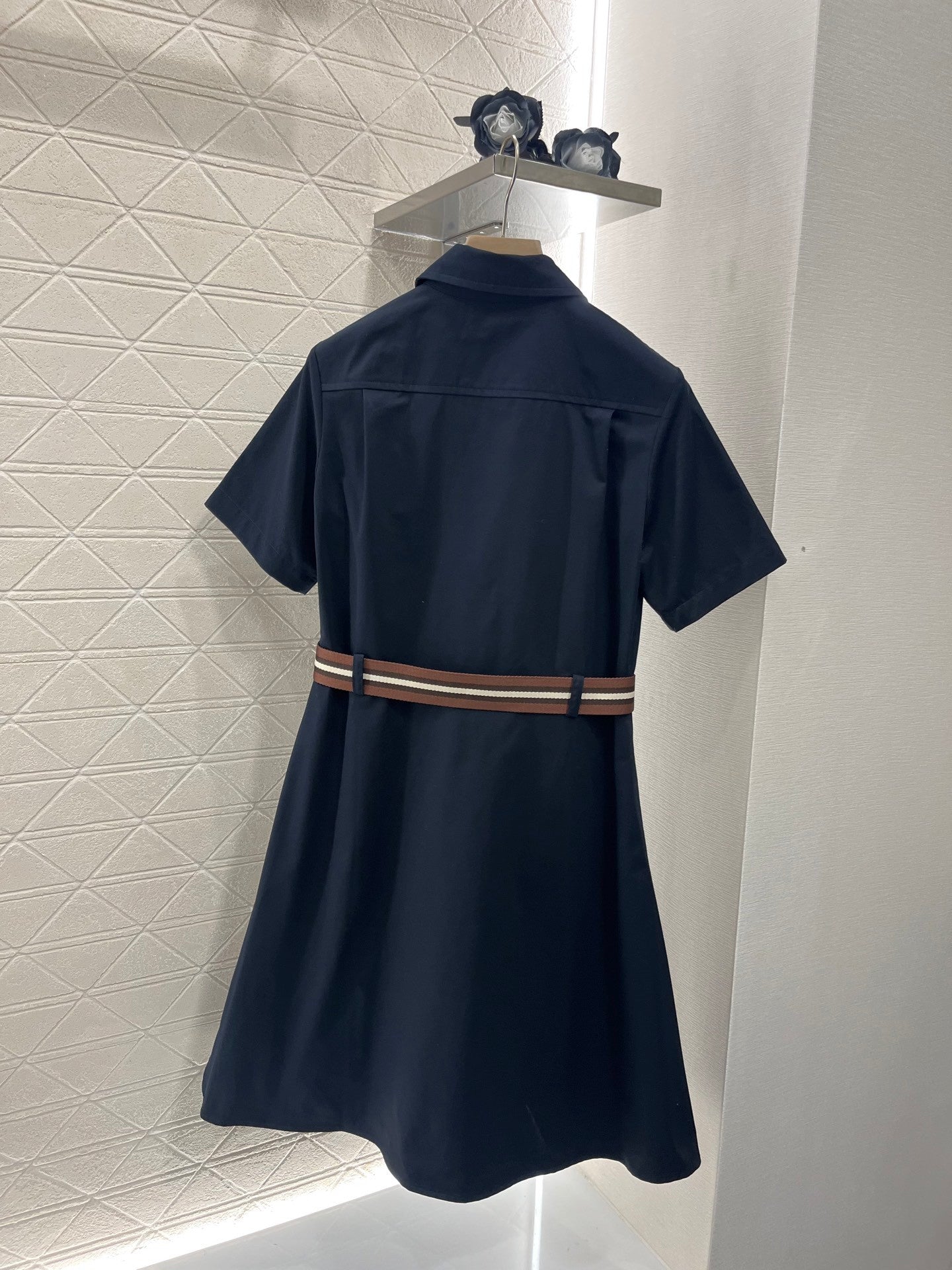 MI*MI*New Style Belt Shirt Dress Cotton Material