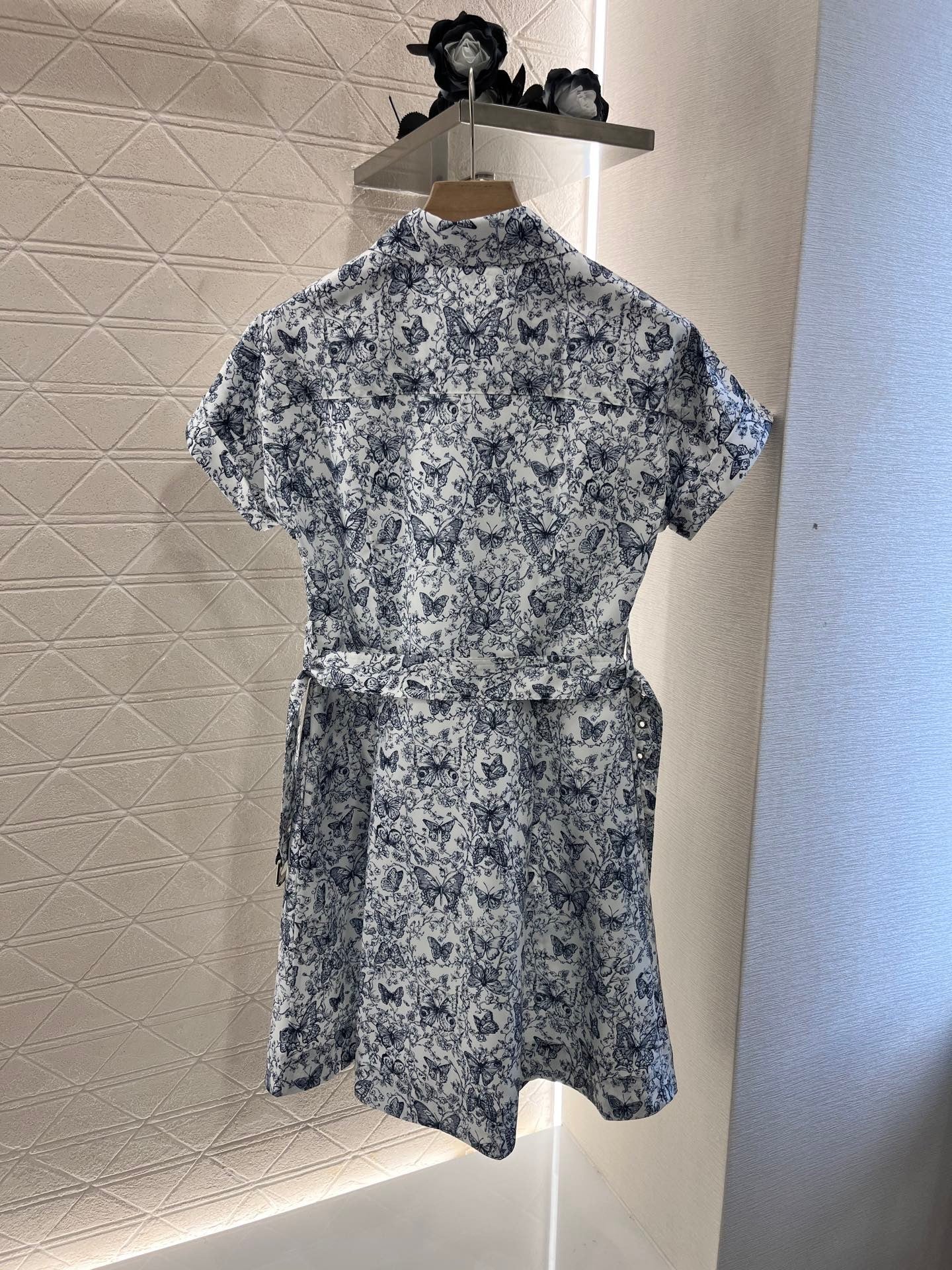D*new style full print butterfly plant vine pattern