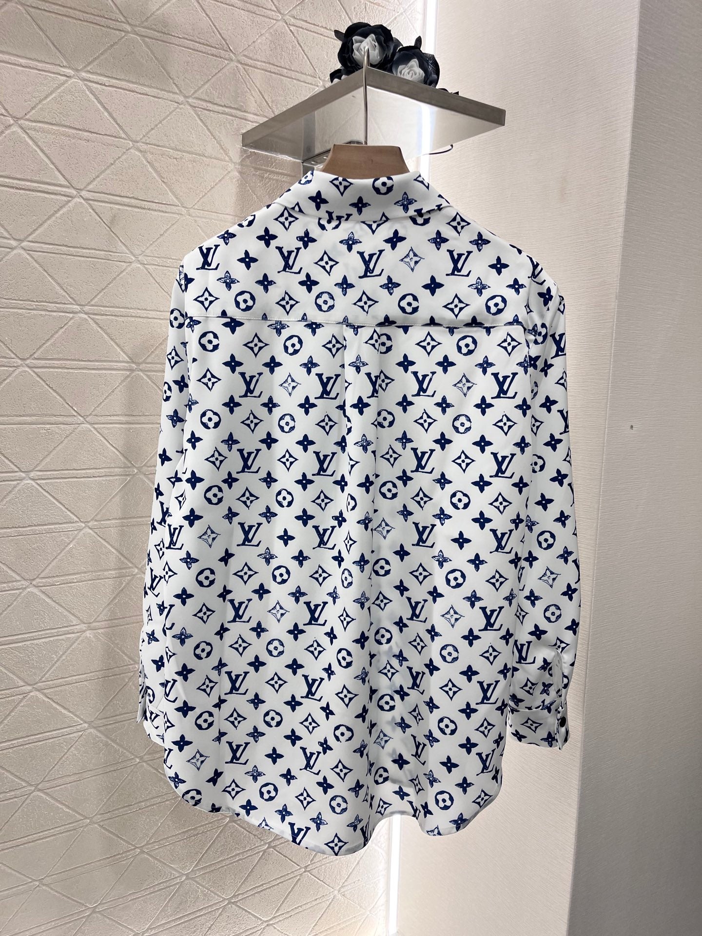 L* New Lapel Printed Shirt Twill Silk Material