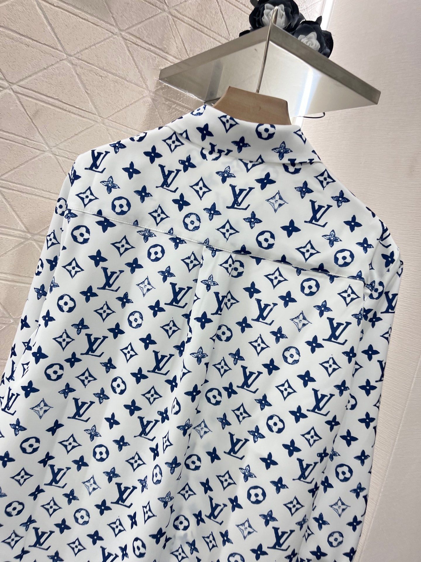 L* New Lapel Printed Shirt Twill Silk Material