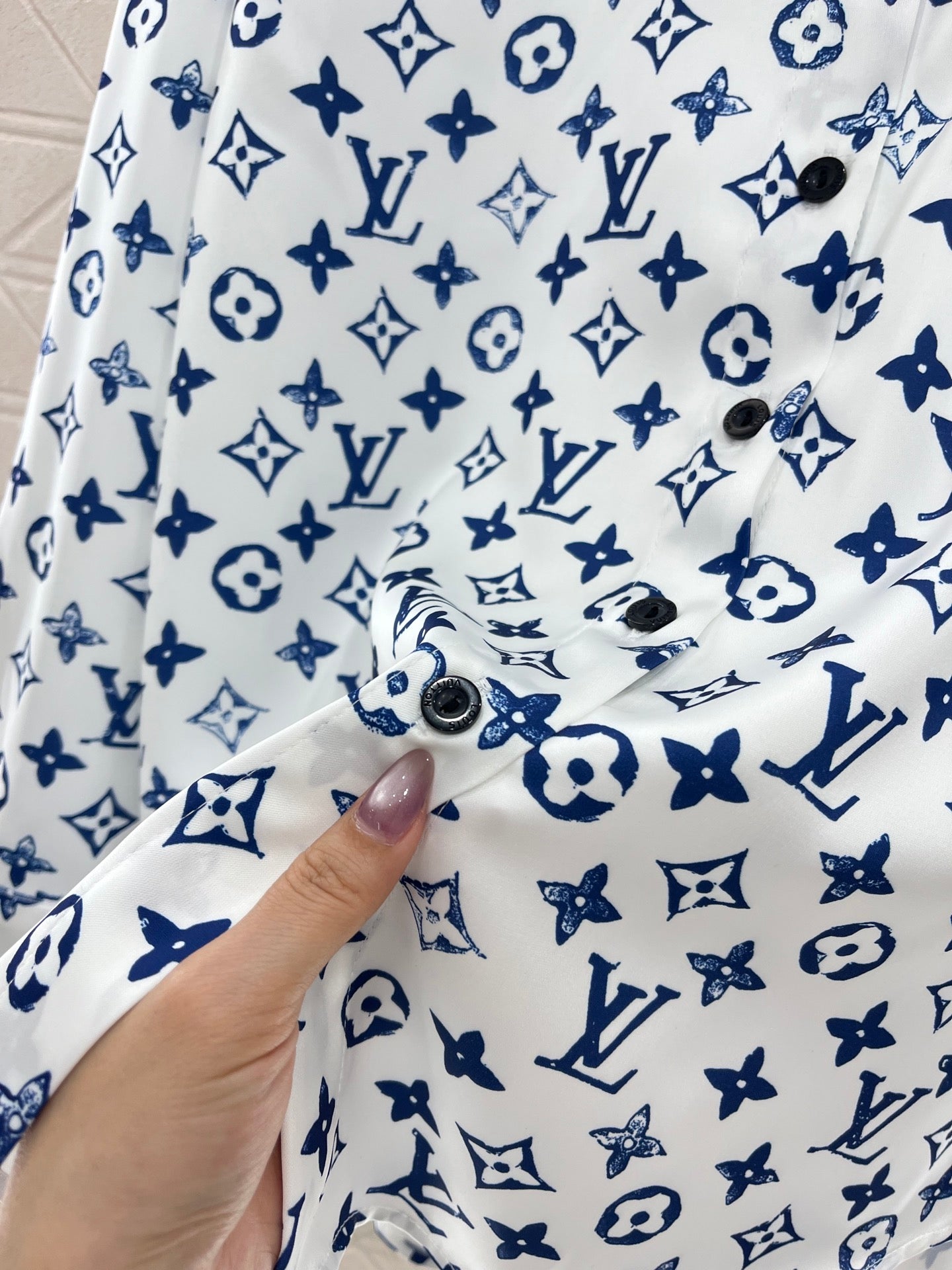 L* New Lapel Printed Shirt Twill Silk Material