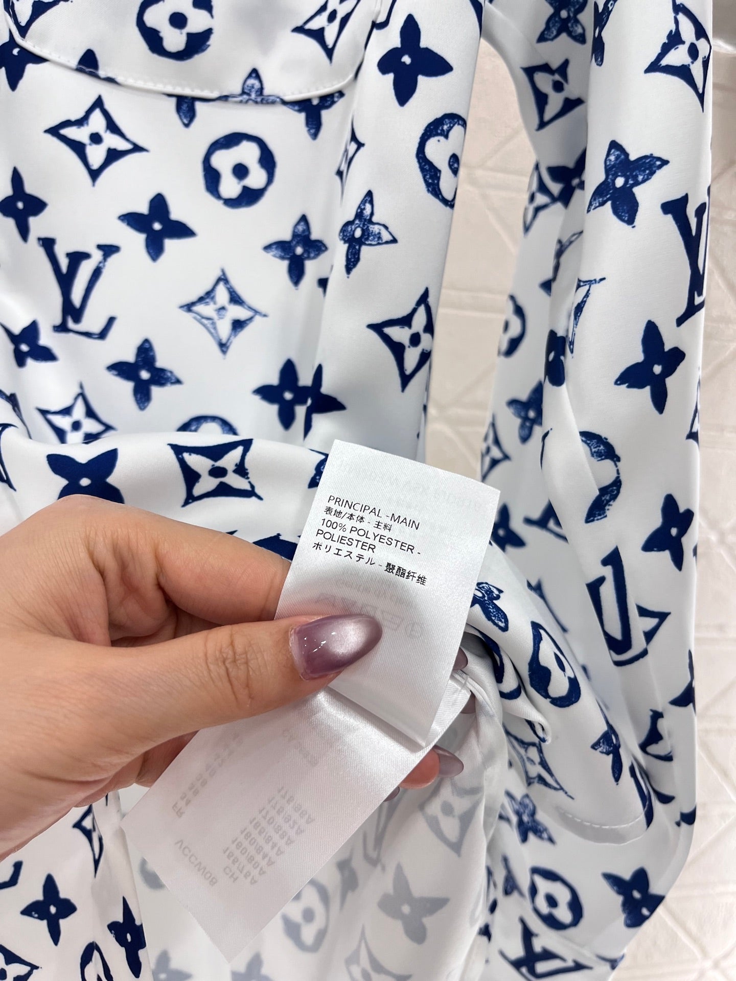 L* New Lapel Printed Shirt Twill Silk Material