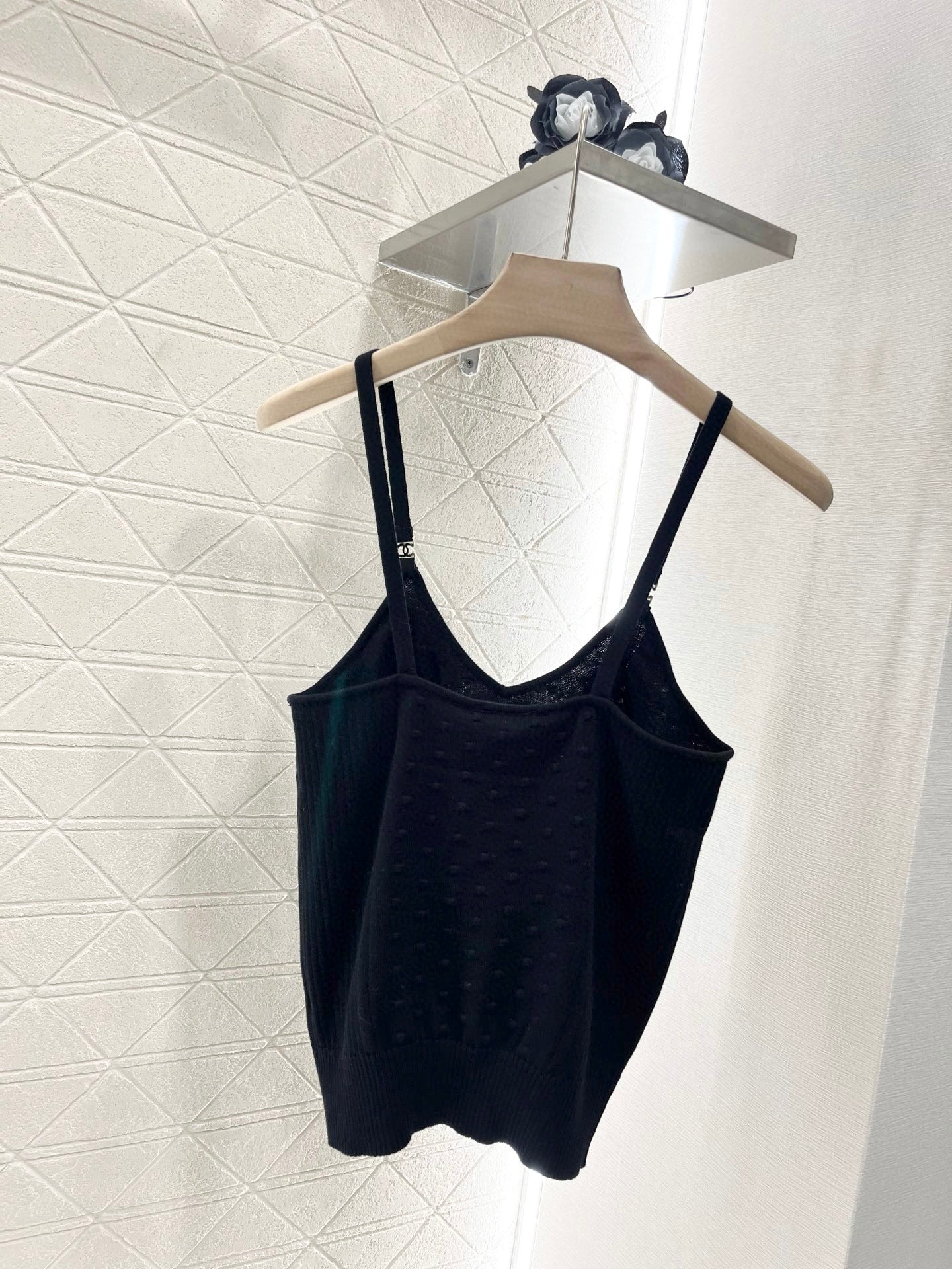 C*New Arrival Rhinestone Camisole Top Knitted Material