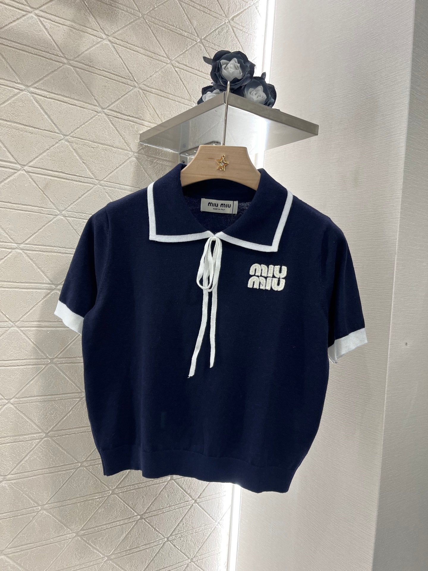 MI*MI*New Style Knitted Short Sleeves Wool Material
