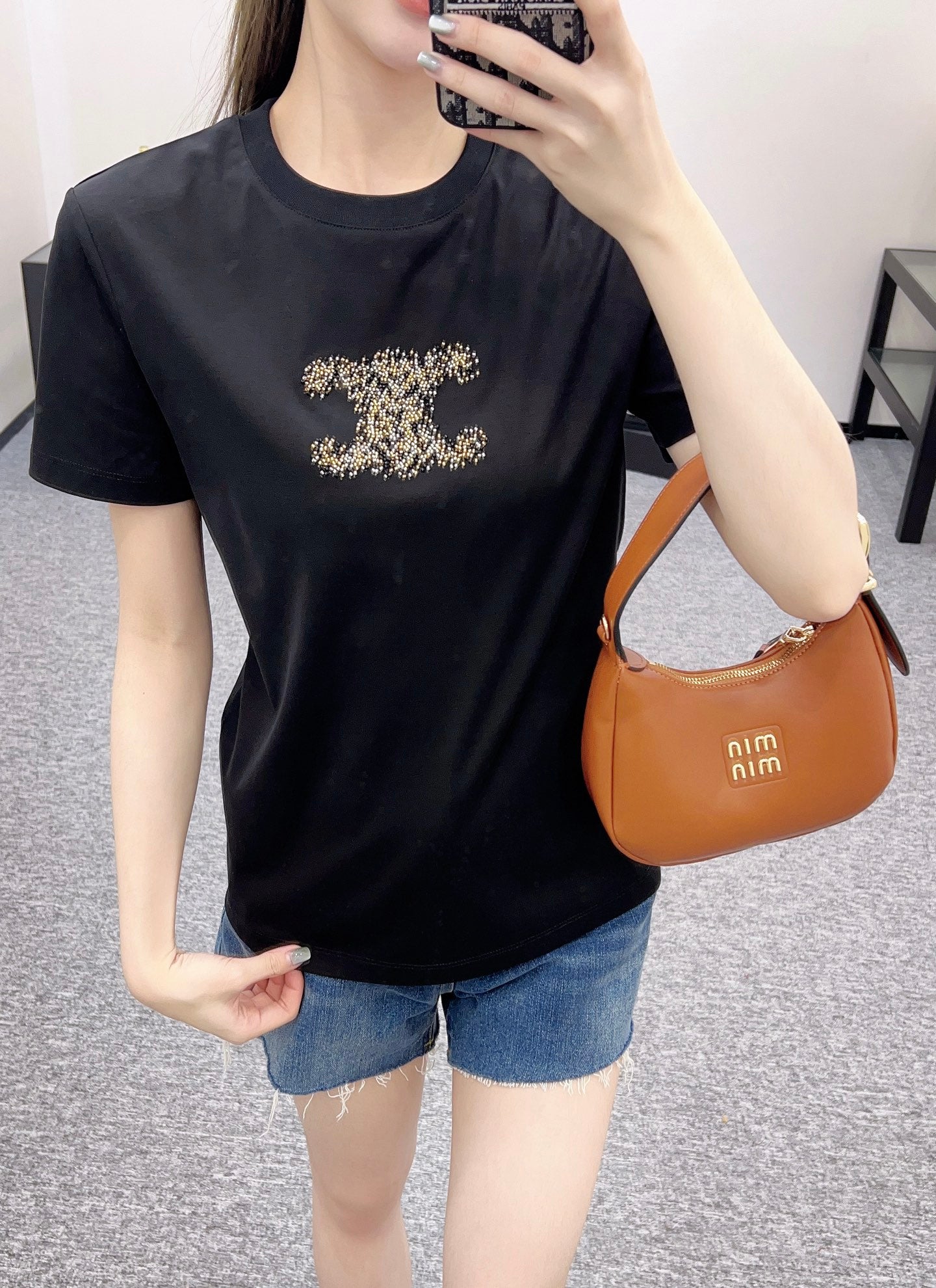 Chane* new classic diamond short sleeves, pure cotton