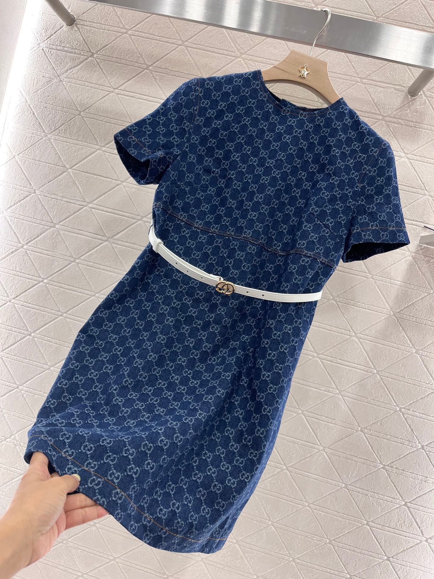 2025ss new style Belt denim skirt