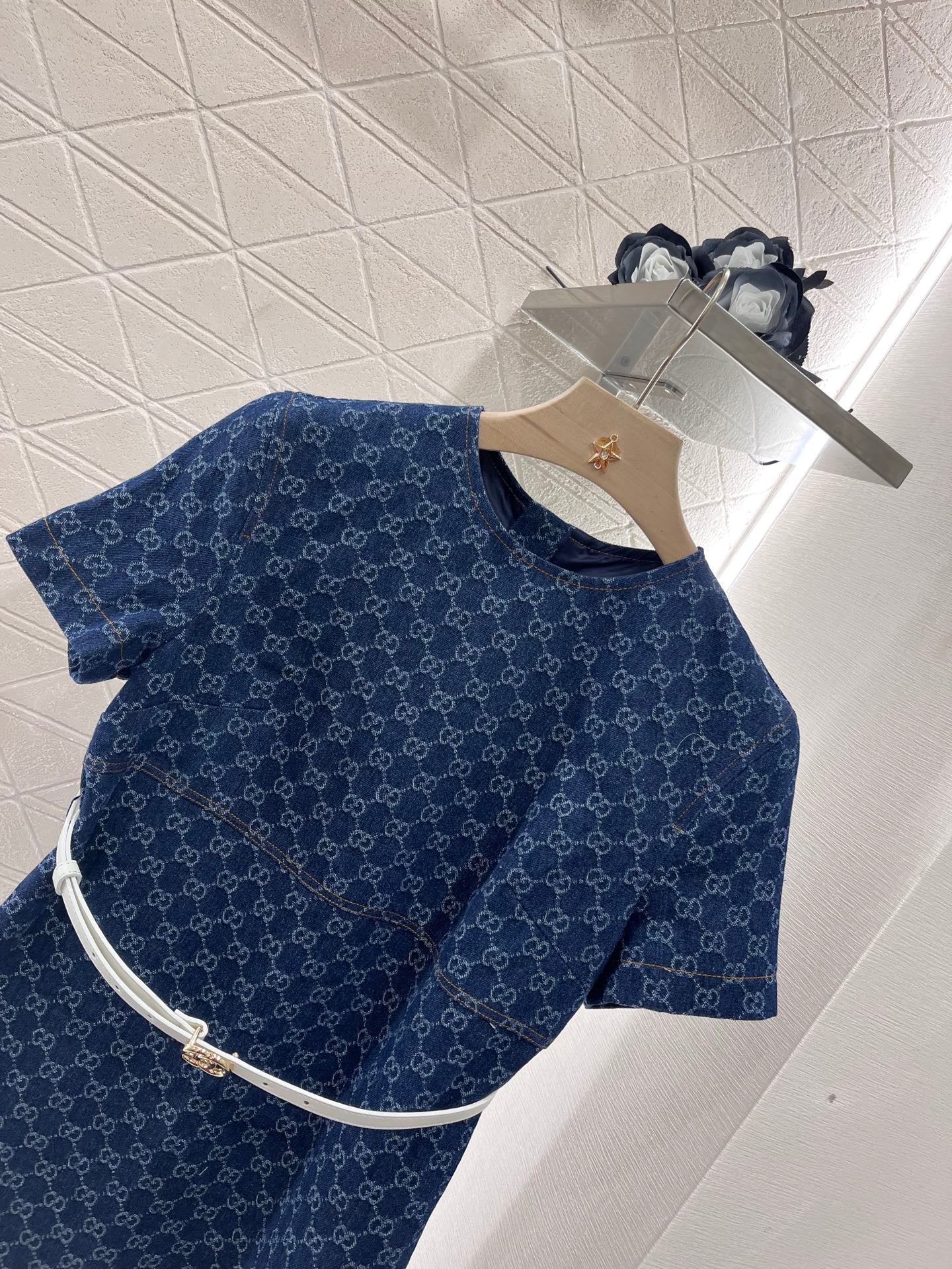 2025ss new style Belt denim skirt