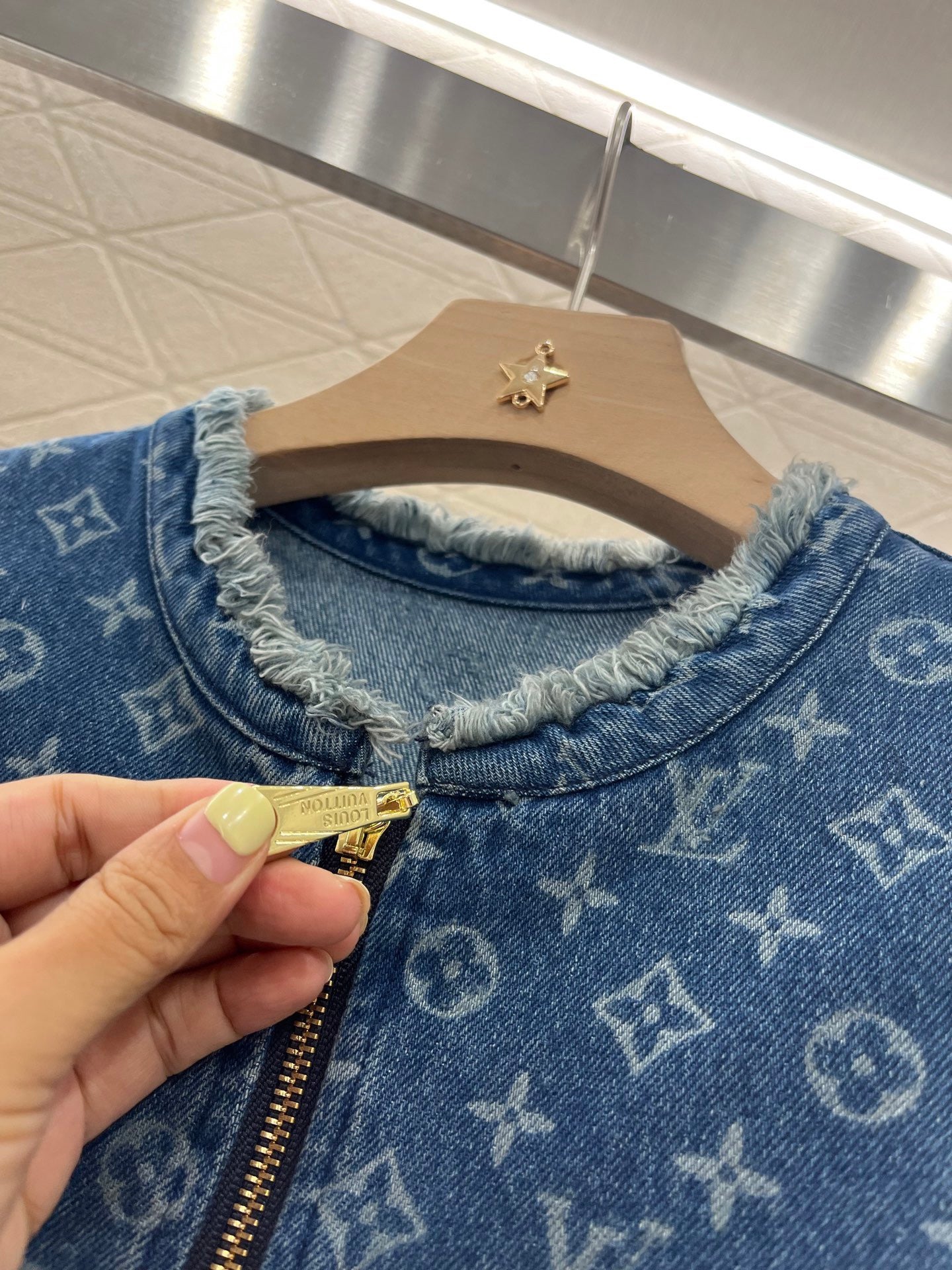 L*2025ss new sleeveless vest denim skirt