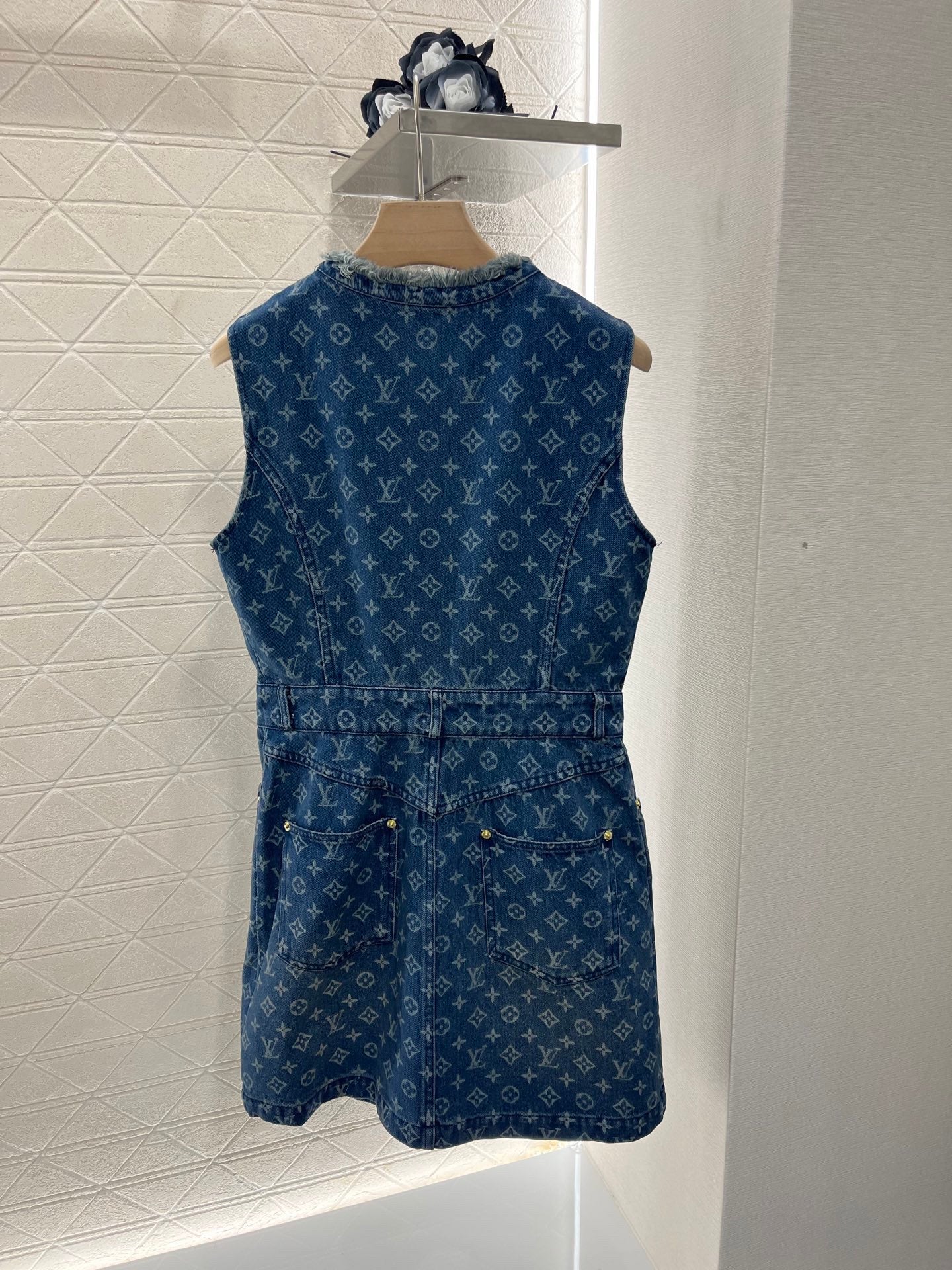 L*2025ss new sleeveless vest denim skirt
