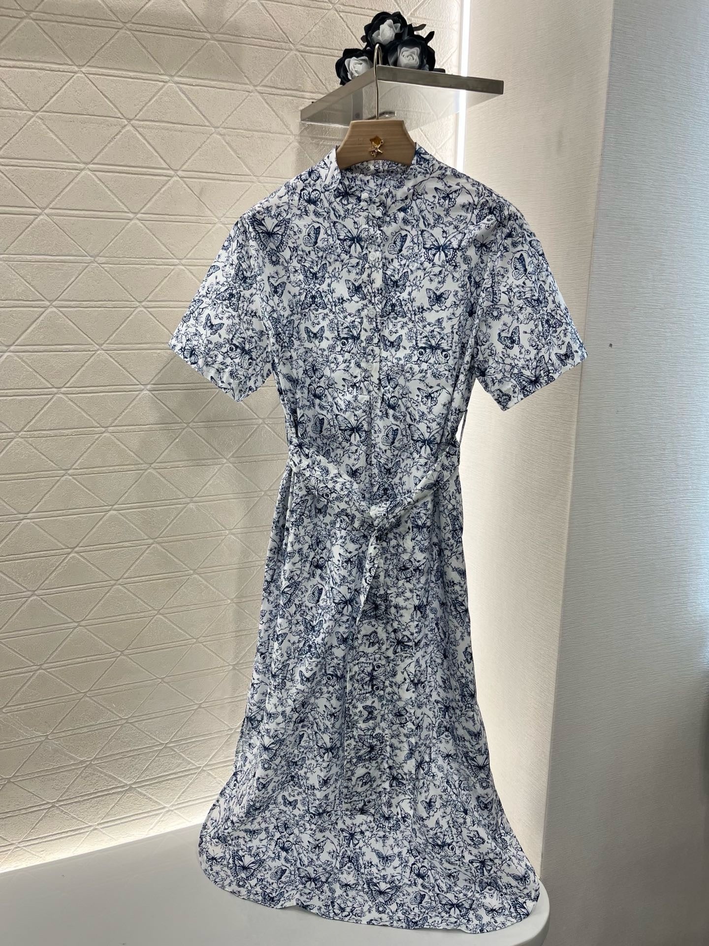 D* New Printed Belt Long Skirt