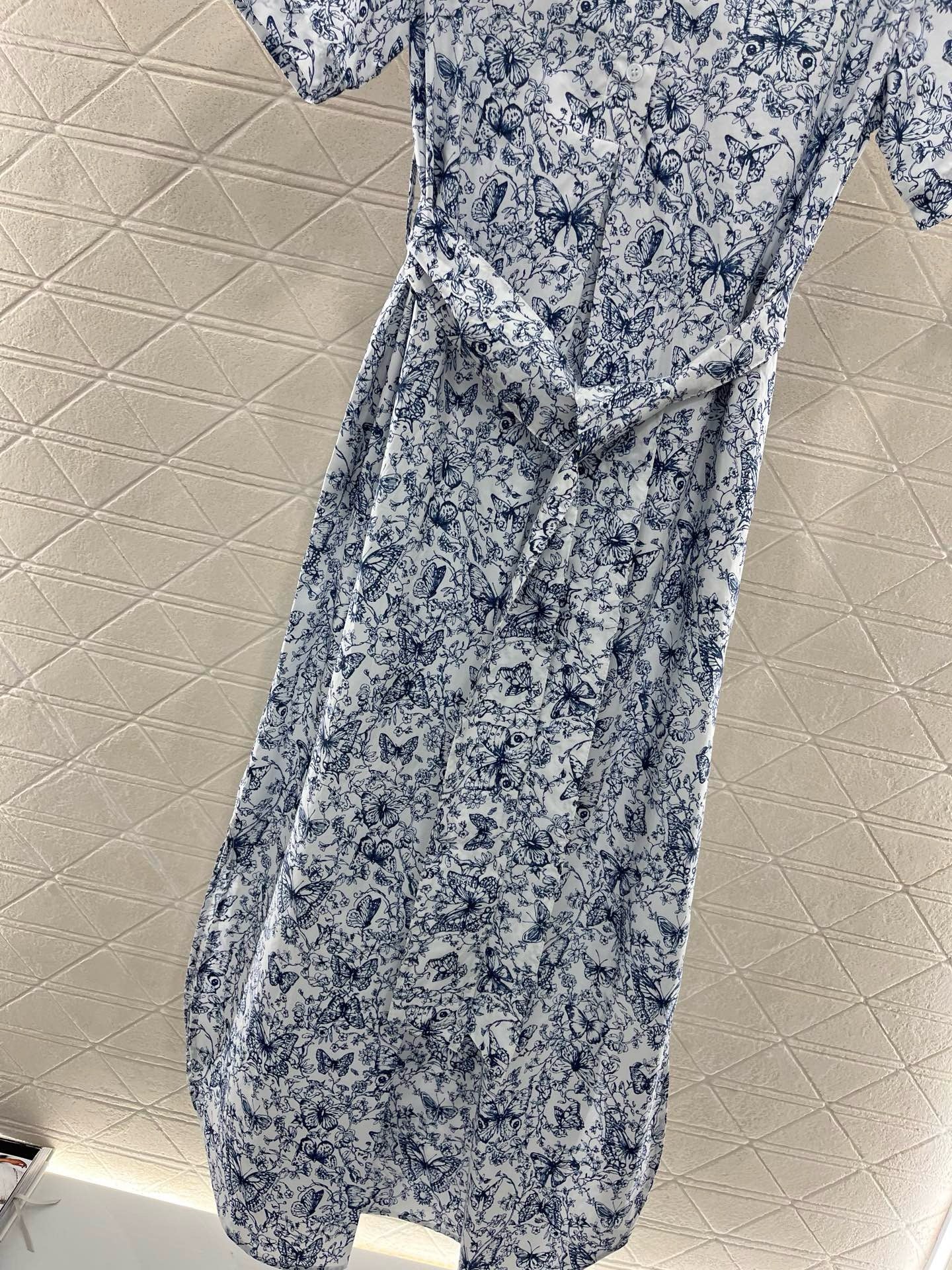 D* New Printed Belt Long Skirt