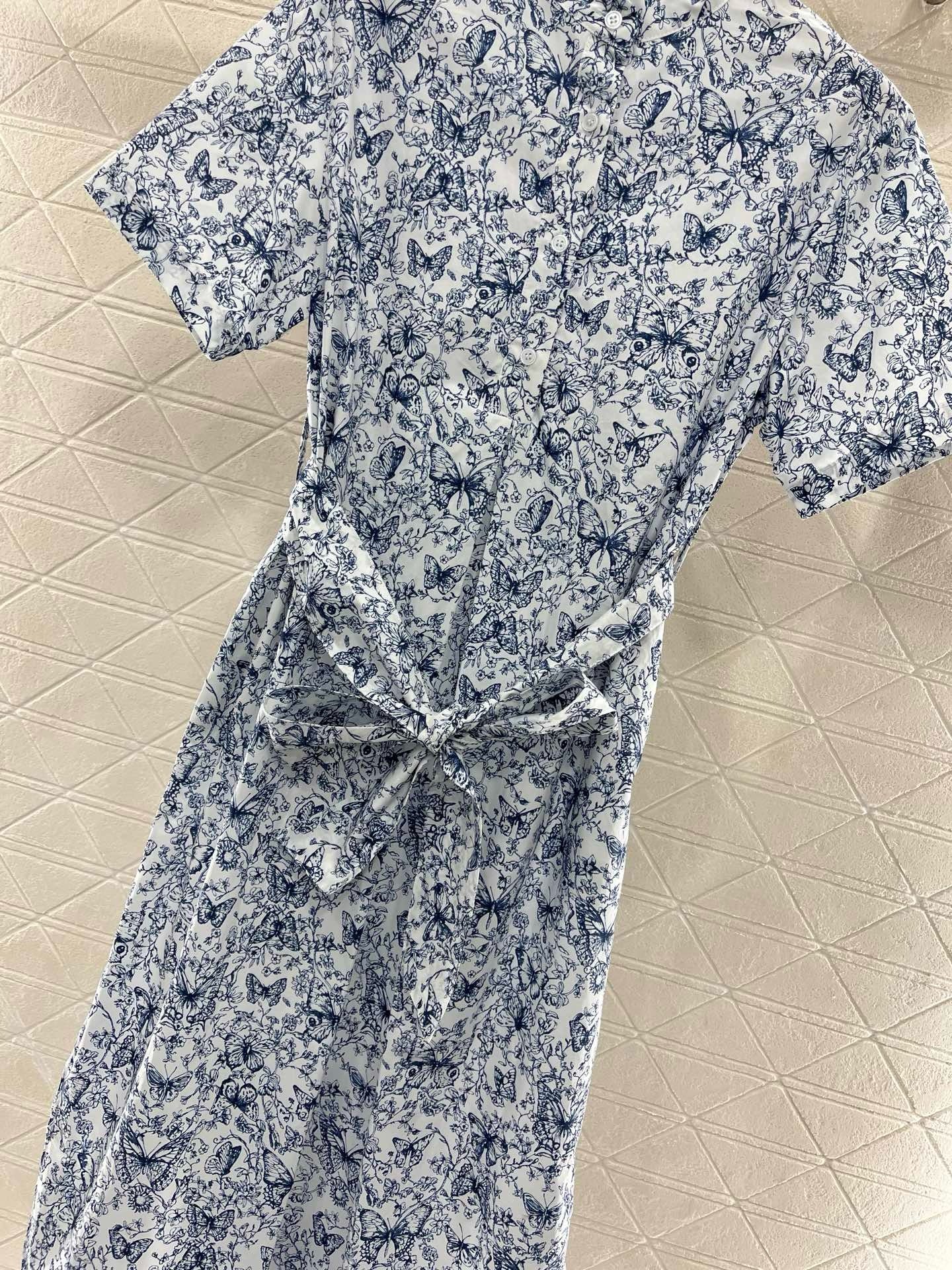 D* New Printed Belt Long Skirt