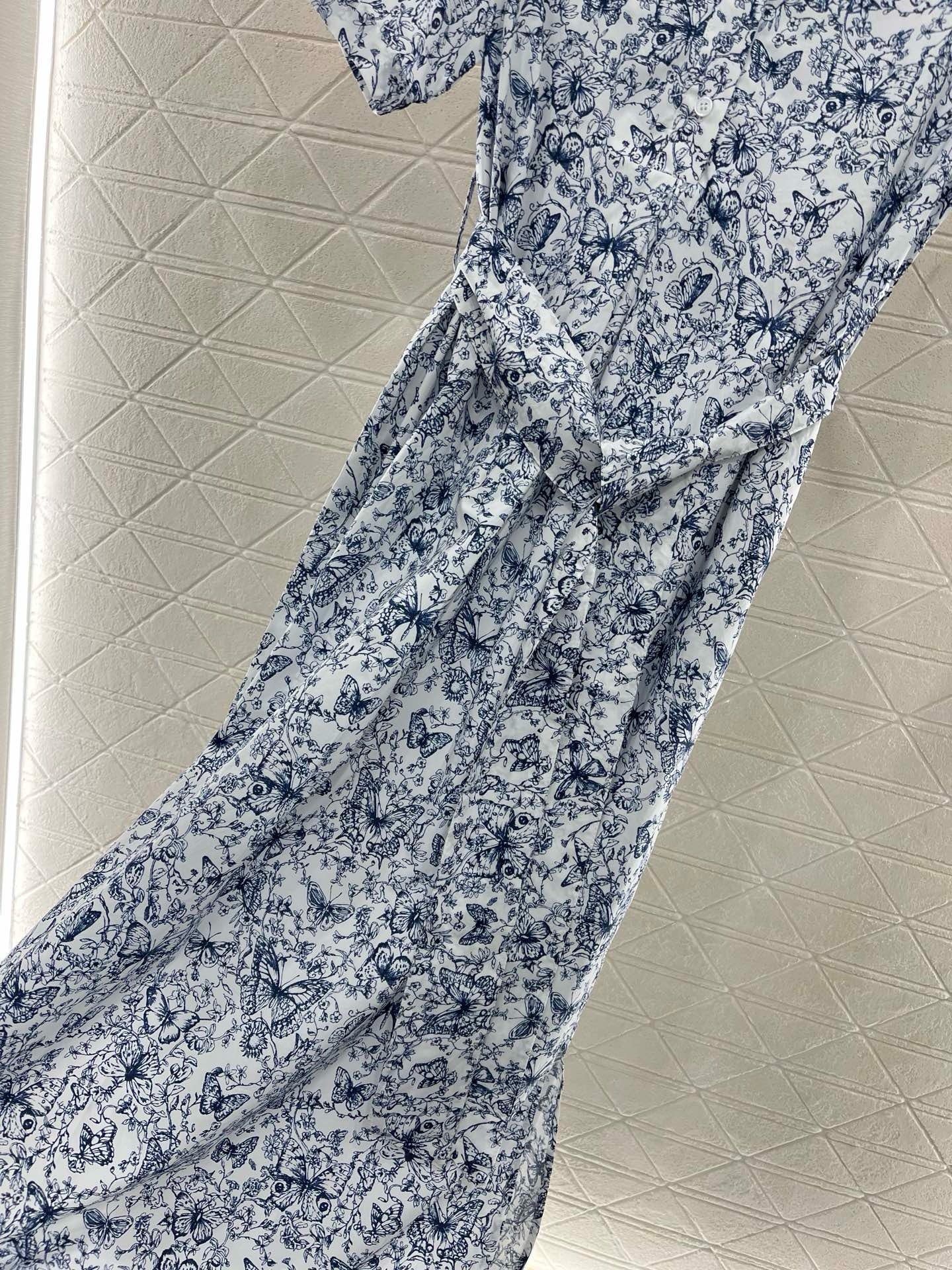 D* New Printed Belt Long Skirt