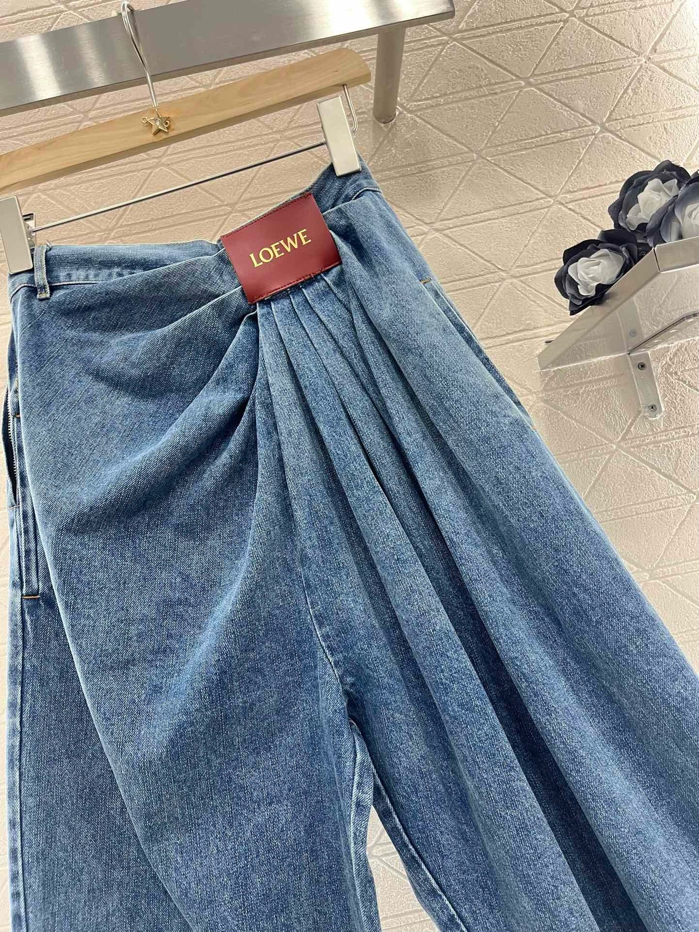 New Arrival Leather Label Stylish Denim Pants