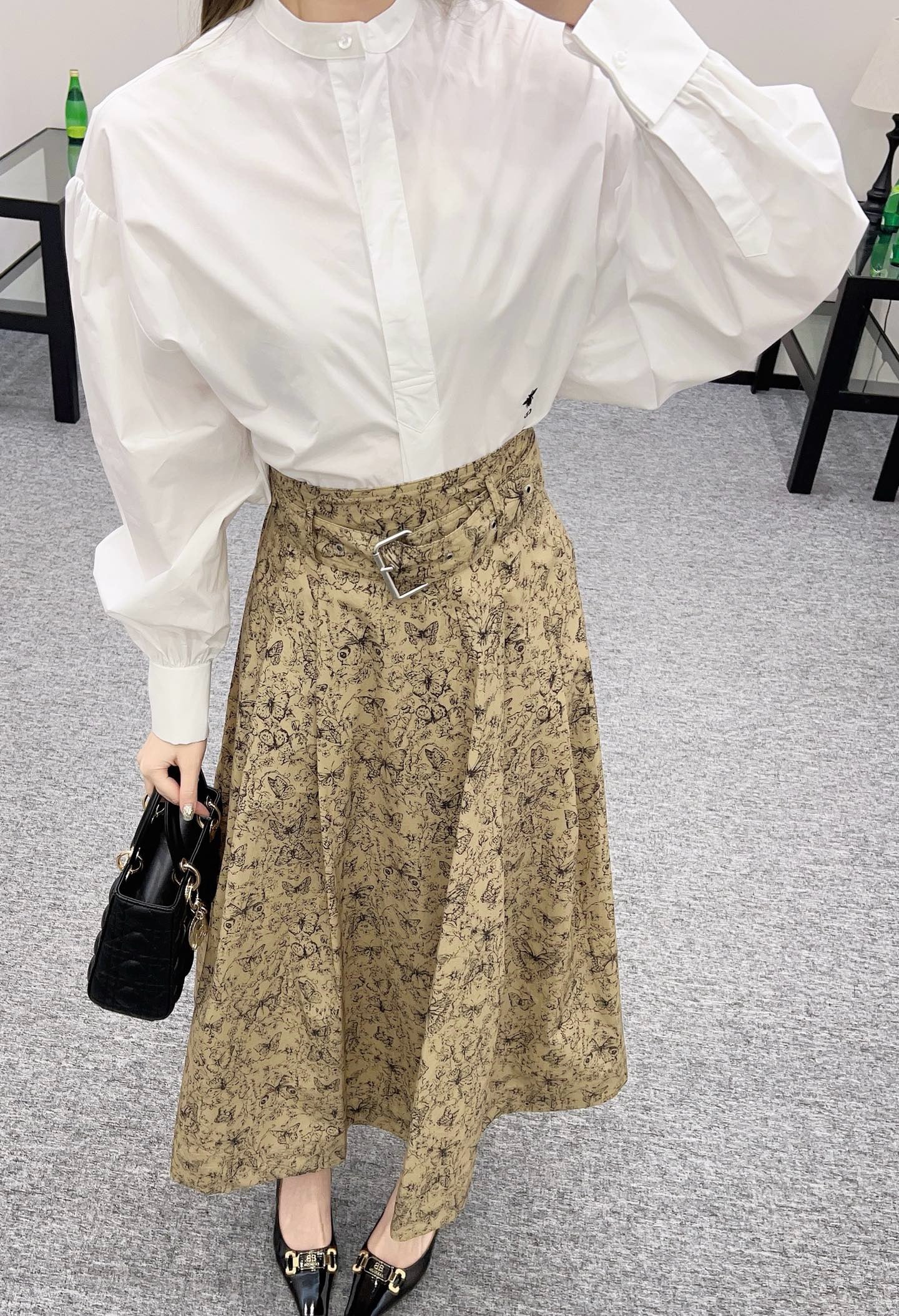 D*New Arrival Printed Belt Dress