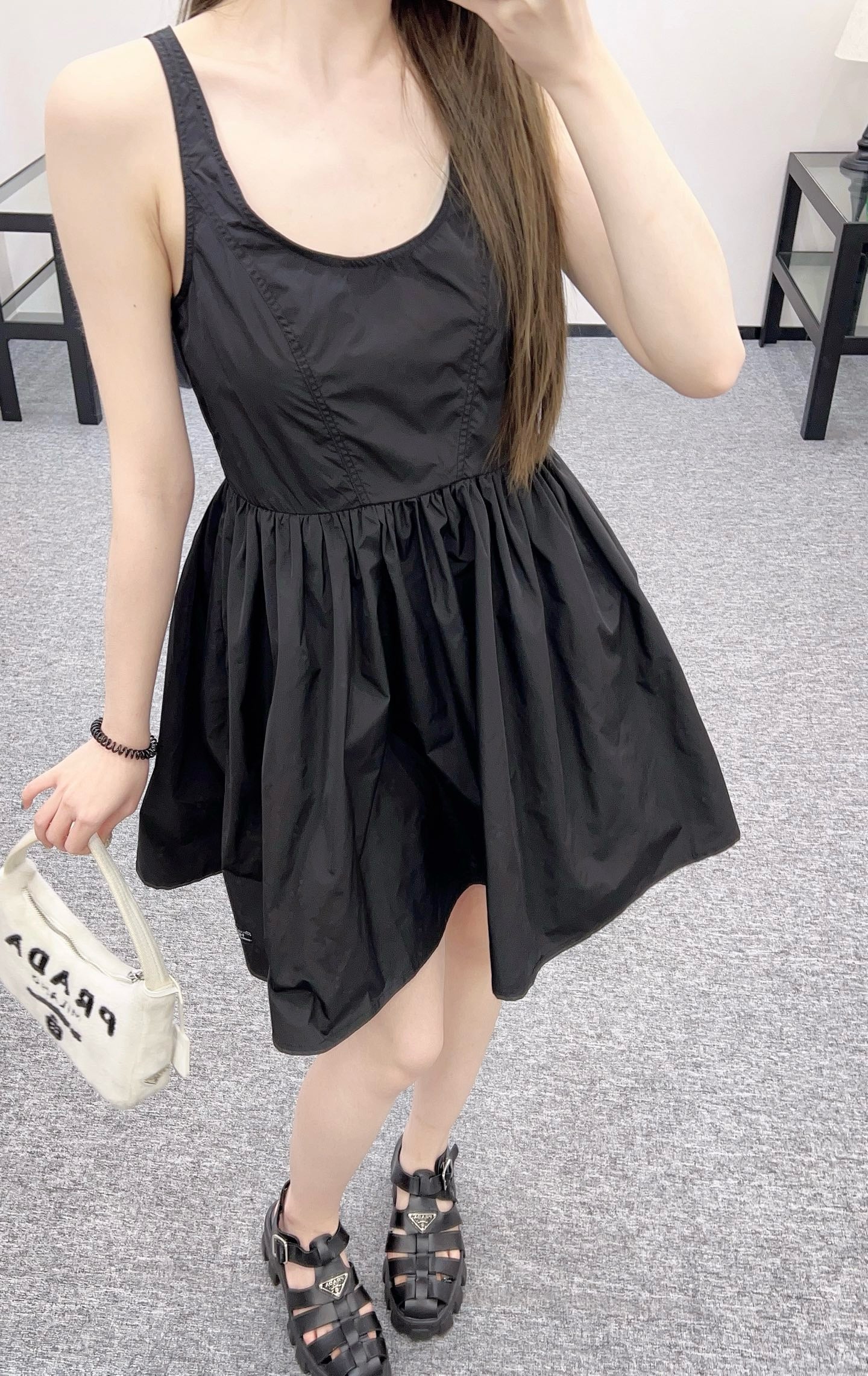New Arrival Sleeveless U-neck Suspender Dress Nylon