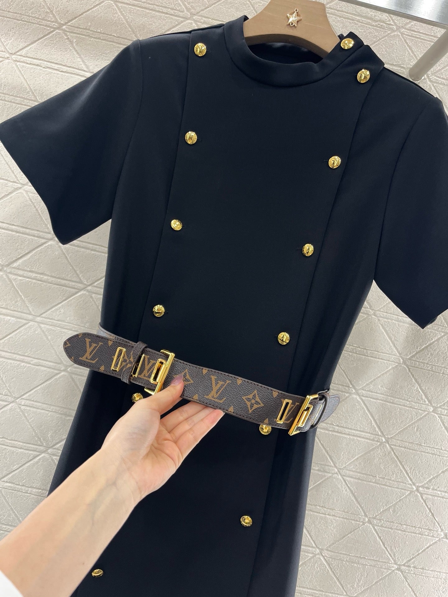 L*New Arrival 2025SS Belted Double Breasted Dress