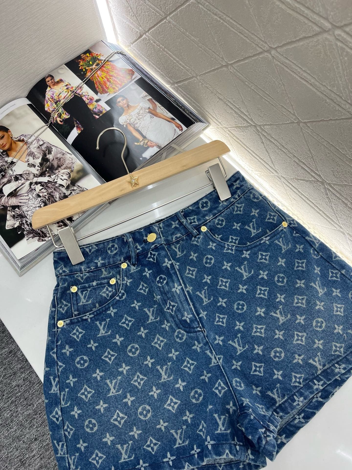 L*New Arrival 2025SS Jacquard Denim Short