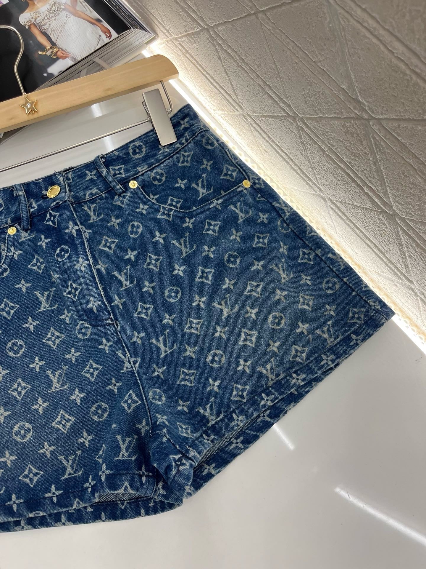 L*New Arrival 2025SS Jacquard Denim Short