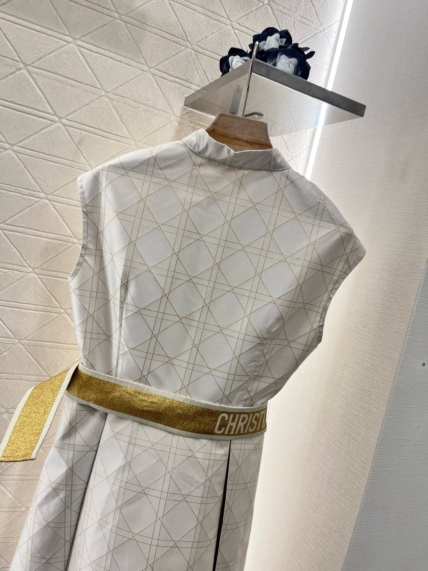 D*New Arrival Jacquard Belt Sleeveless Dress