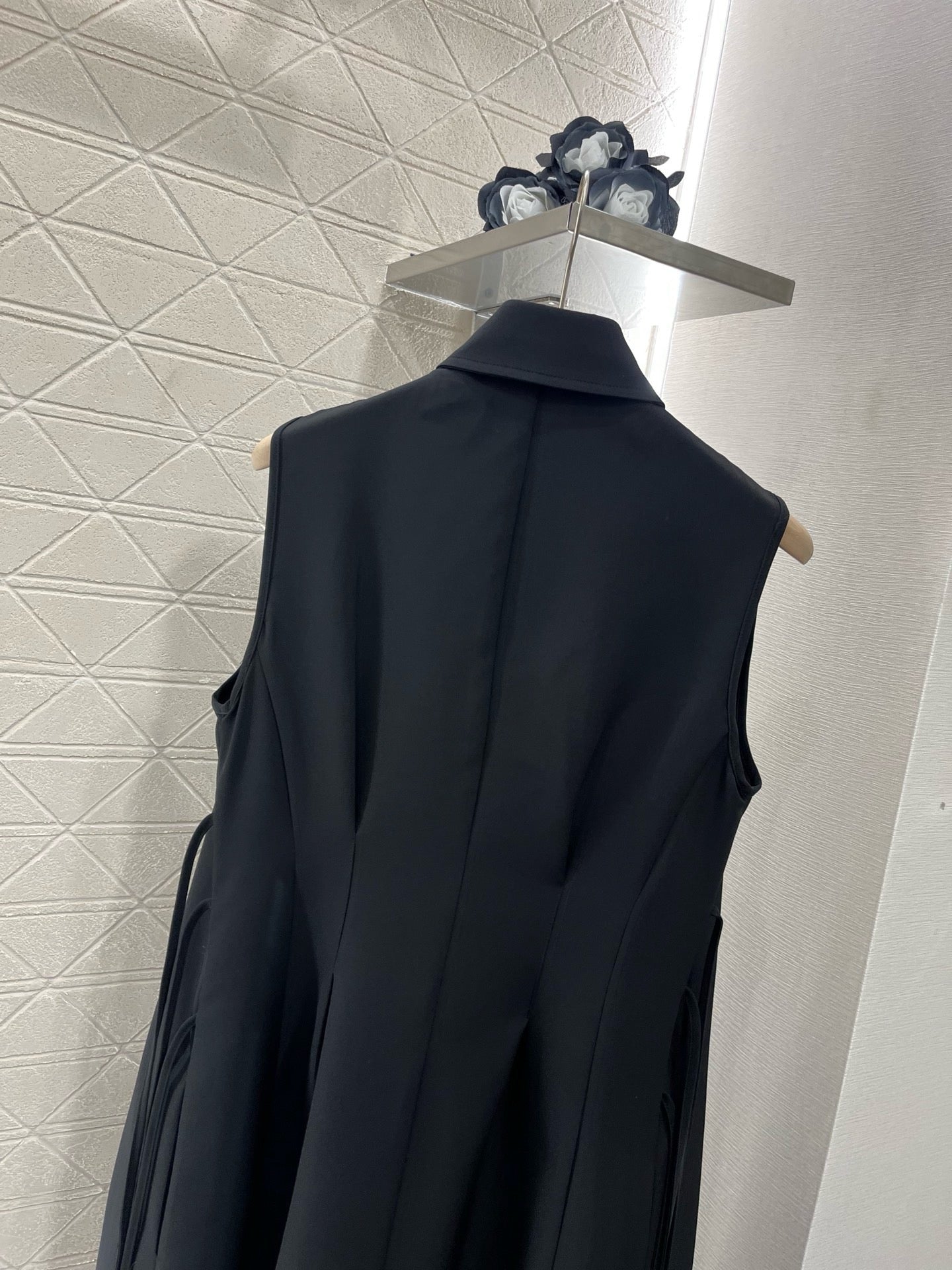 L*New Arrival 2025ss Lace-Up Dress Black