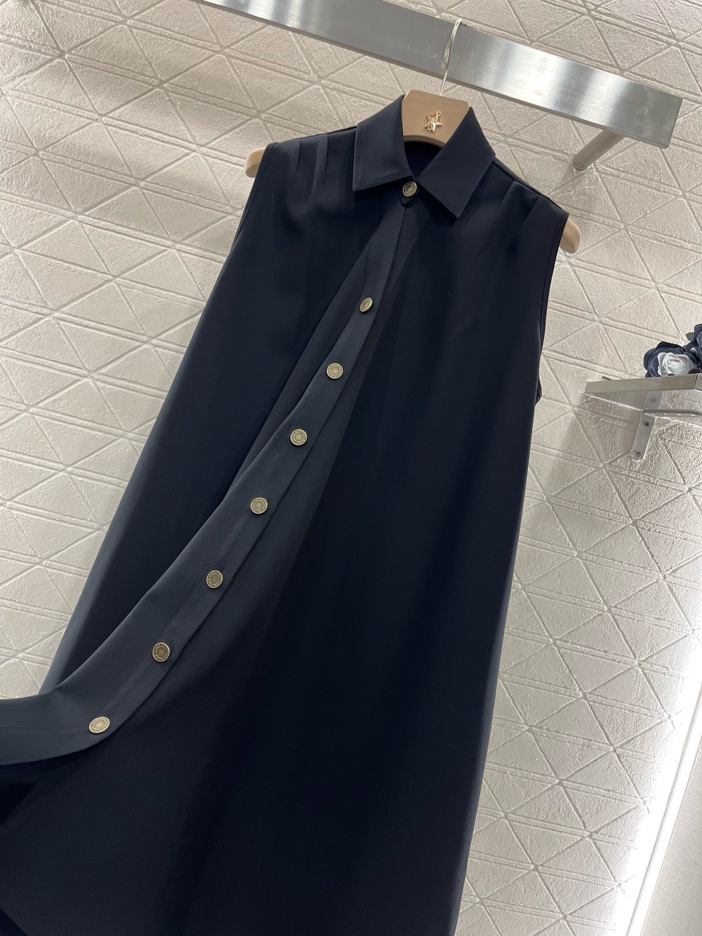 L*New Arrival 2025ss Lace-Up Dress Black